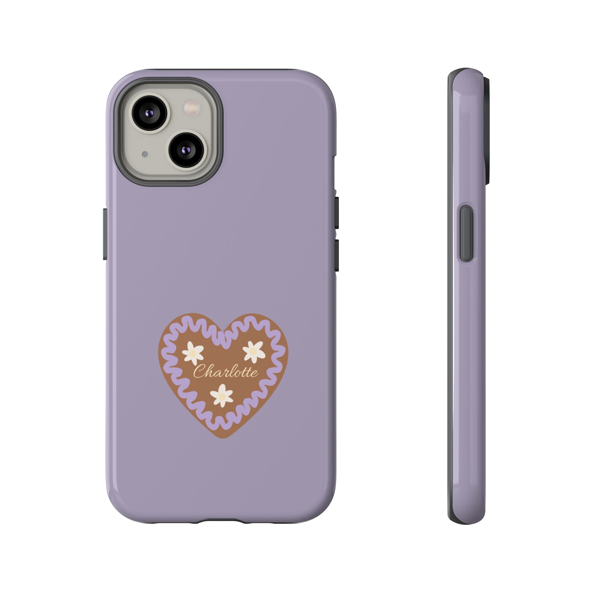 WIESNHERZ LAVENDEL – Personalisierte Handyhülle mit Dual-Layer-Schutz