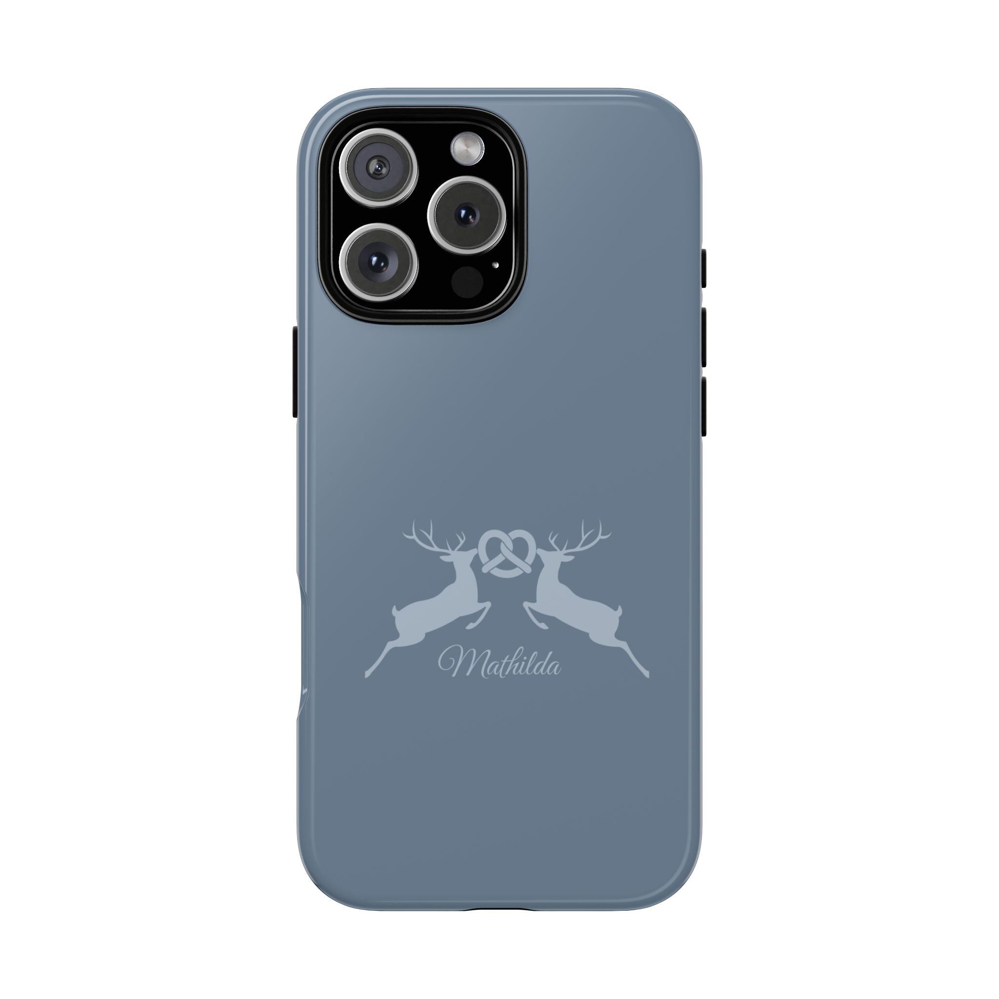 HIRSCH TAUBENBLAU – Personalisierte Handyhülle mit Dual-Layer-Schutz