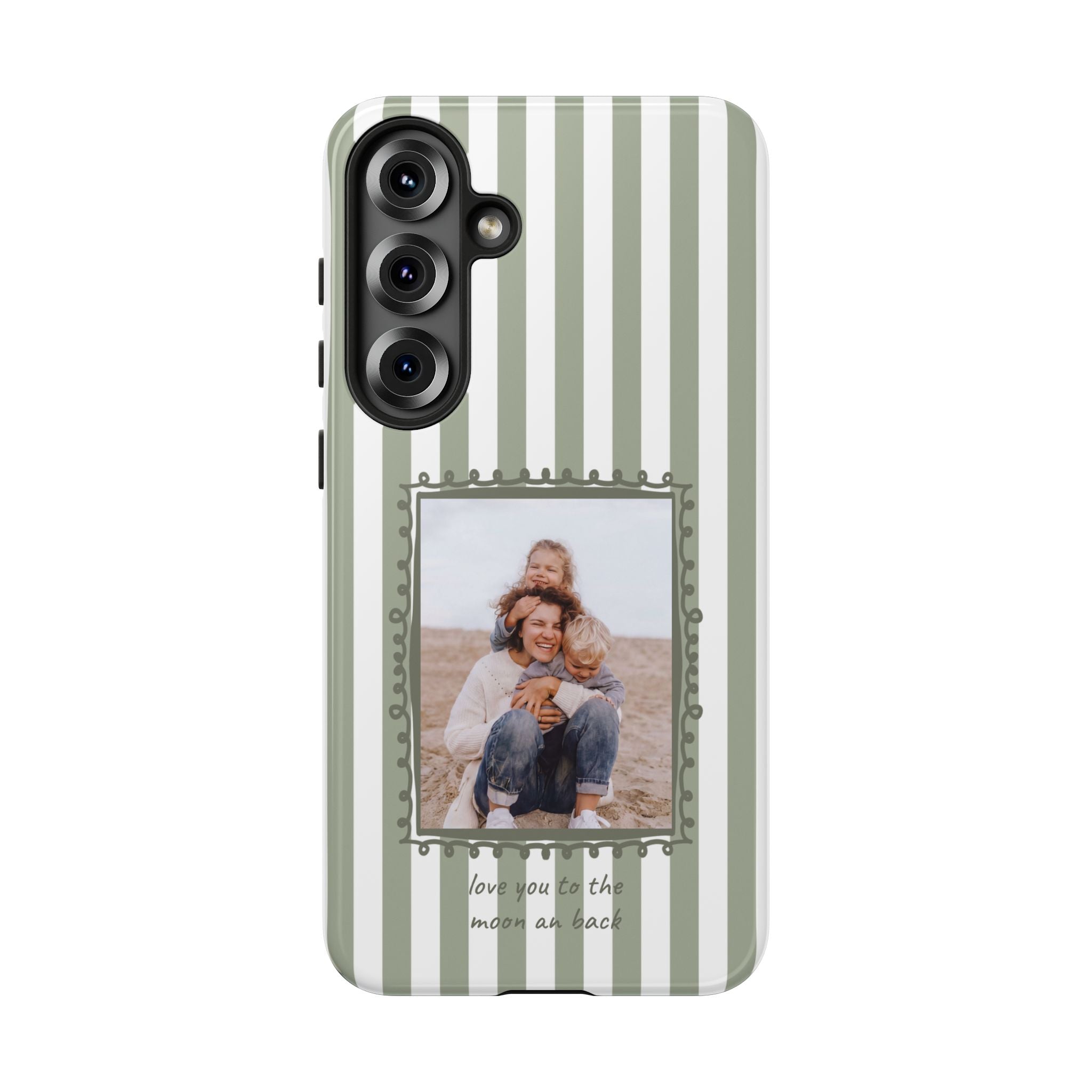 SALBEI STRIPES PHOTO FRAME – Personalisierte Foto Handyhülle mit Dual-Layer-Schutz