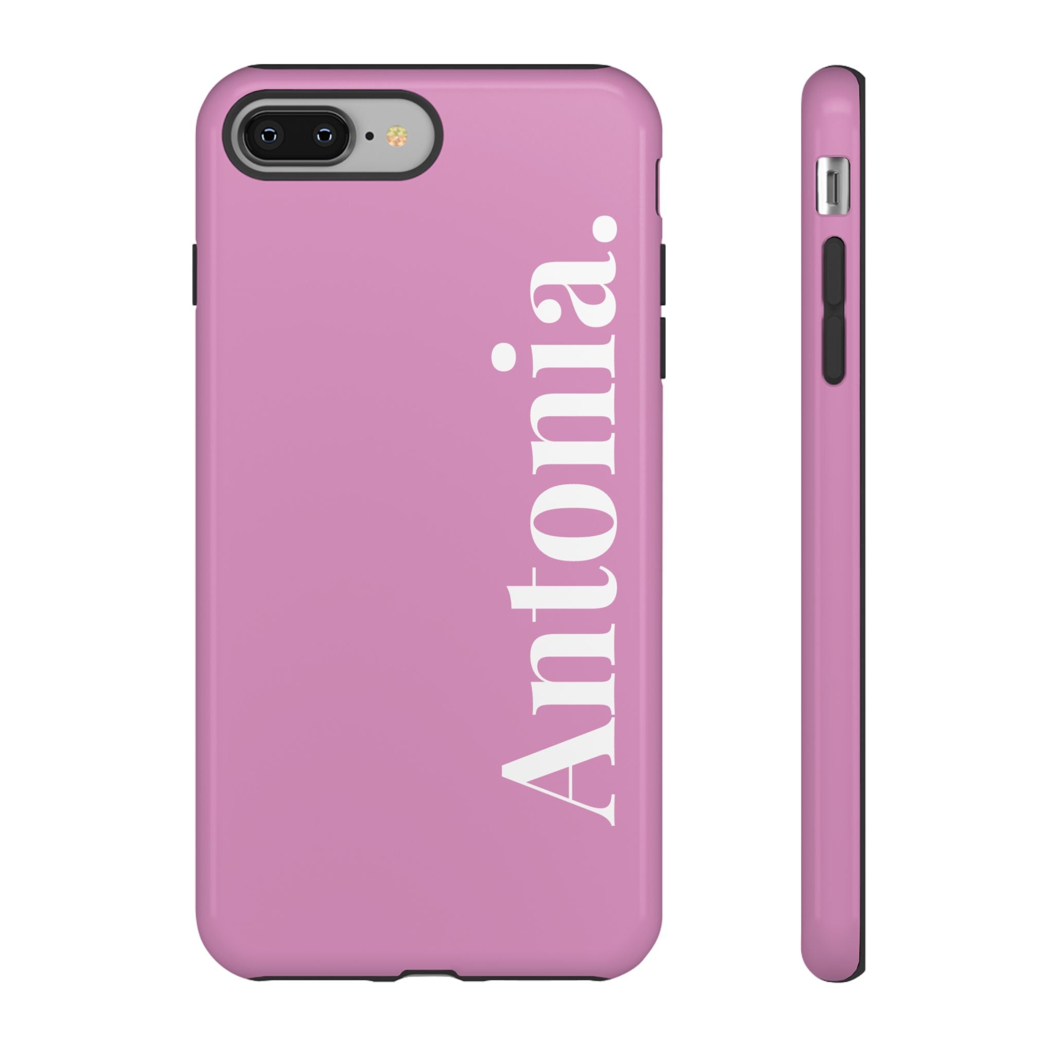 PINK BOLD NAME – Personalisierte Handyhülle mit Dual-Layer-Schutz