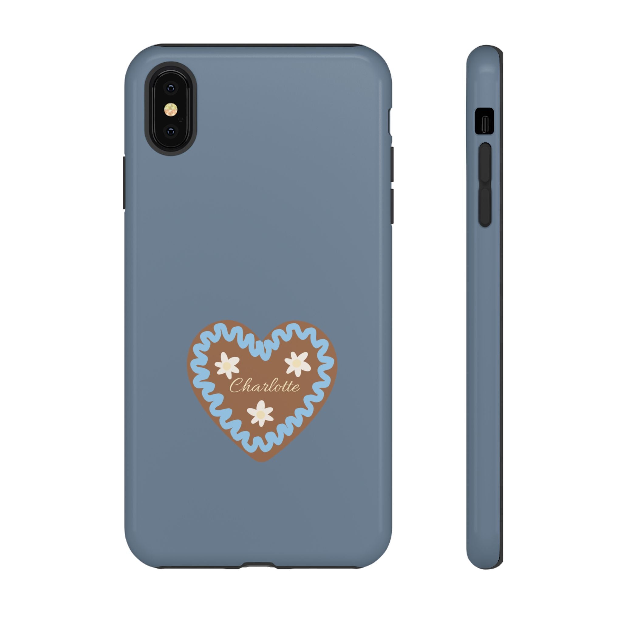 WIESNHERZ TAUBENBLAU – Personalisierte Handyhülle mit Dual-Layer-Schutz