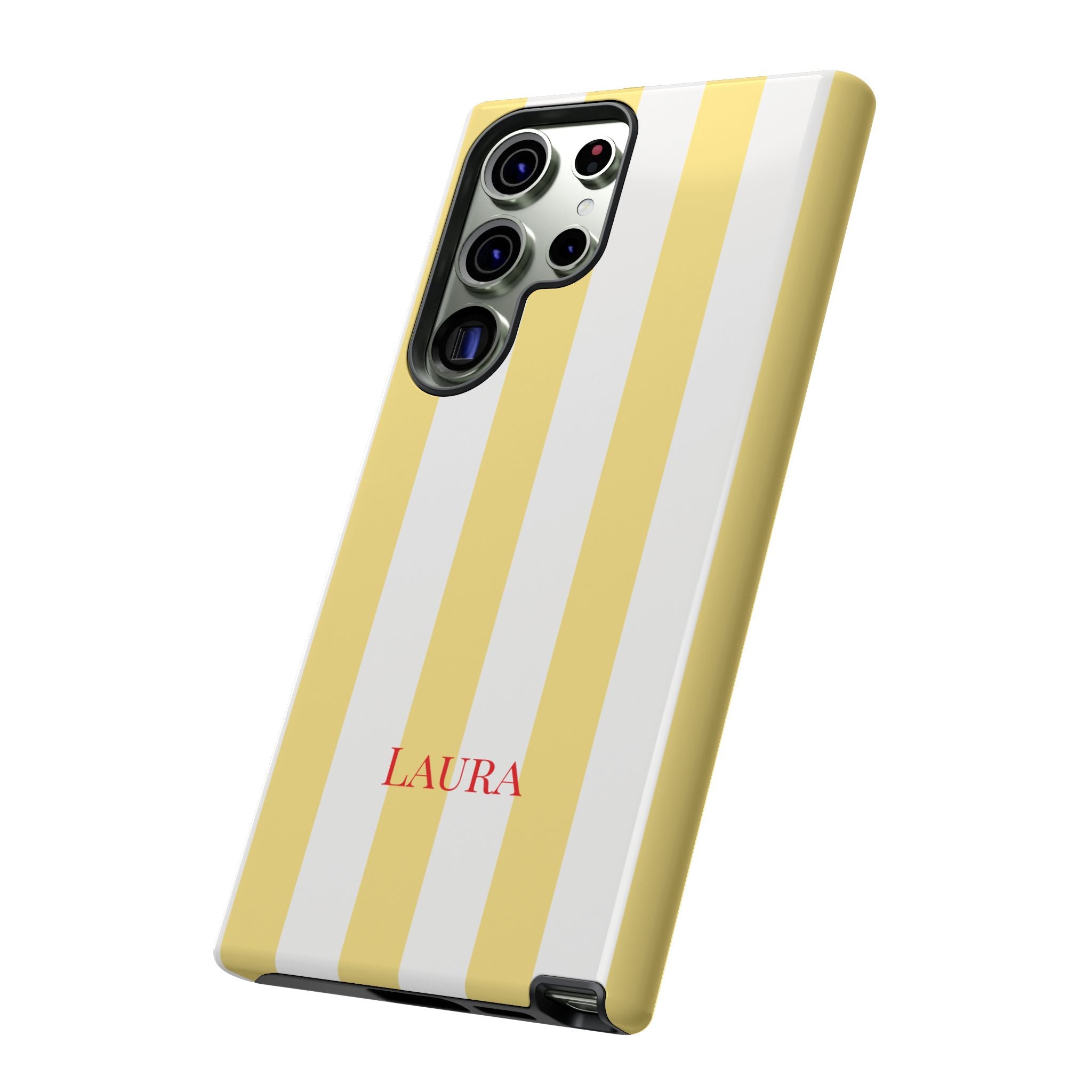 YELLOW STRIPES – Personalisierte Handyhülle mit Dual-Layer-Schutz