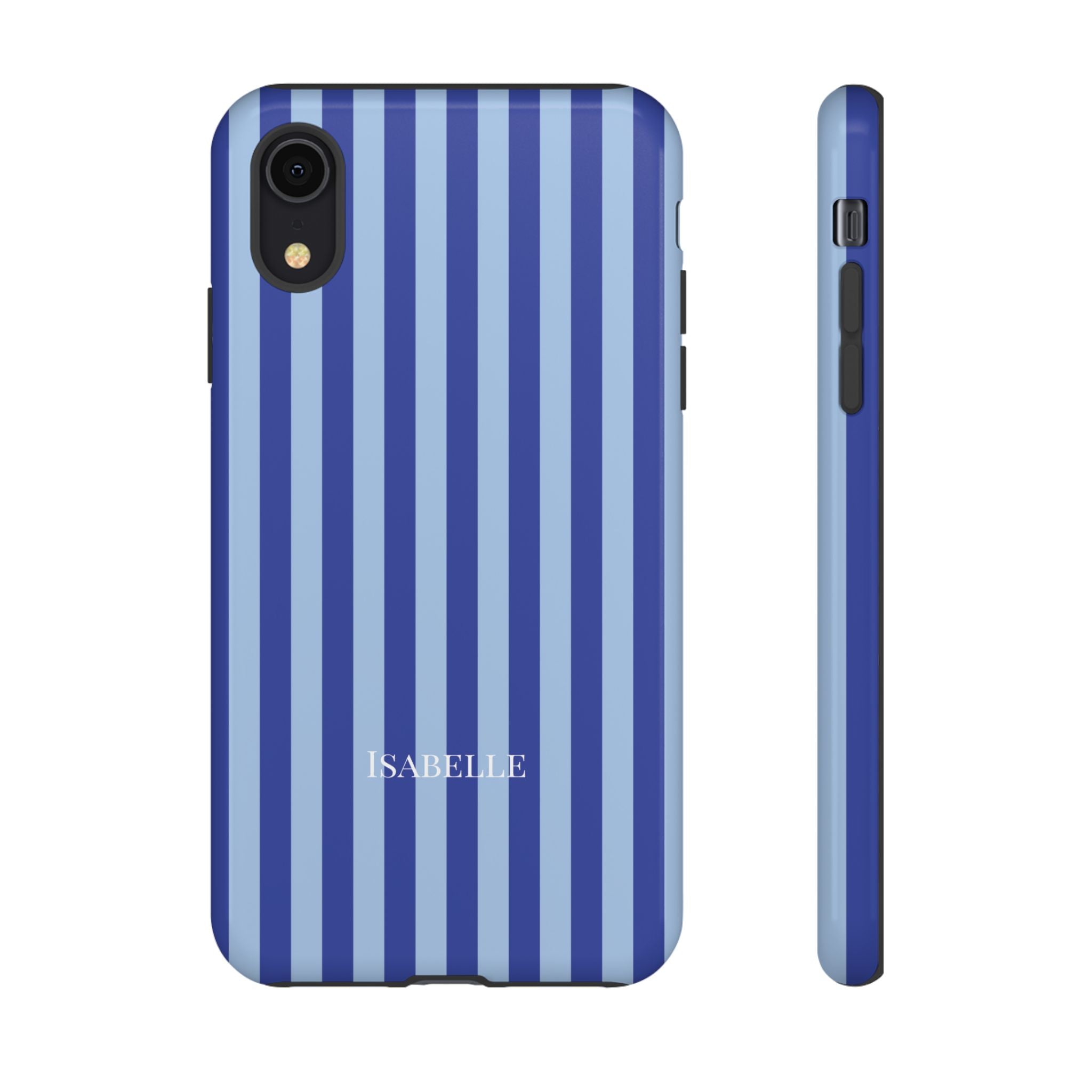 OCEAN BLUE STRIPES – Personalisierte Handyhülle mit Dual-Layer-Schutz