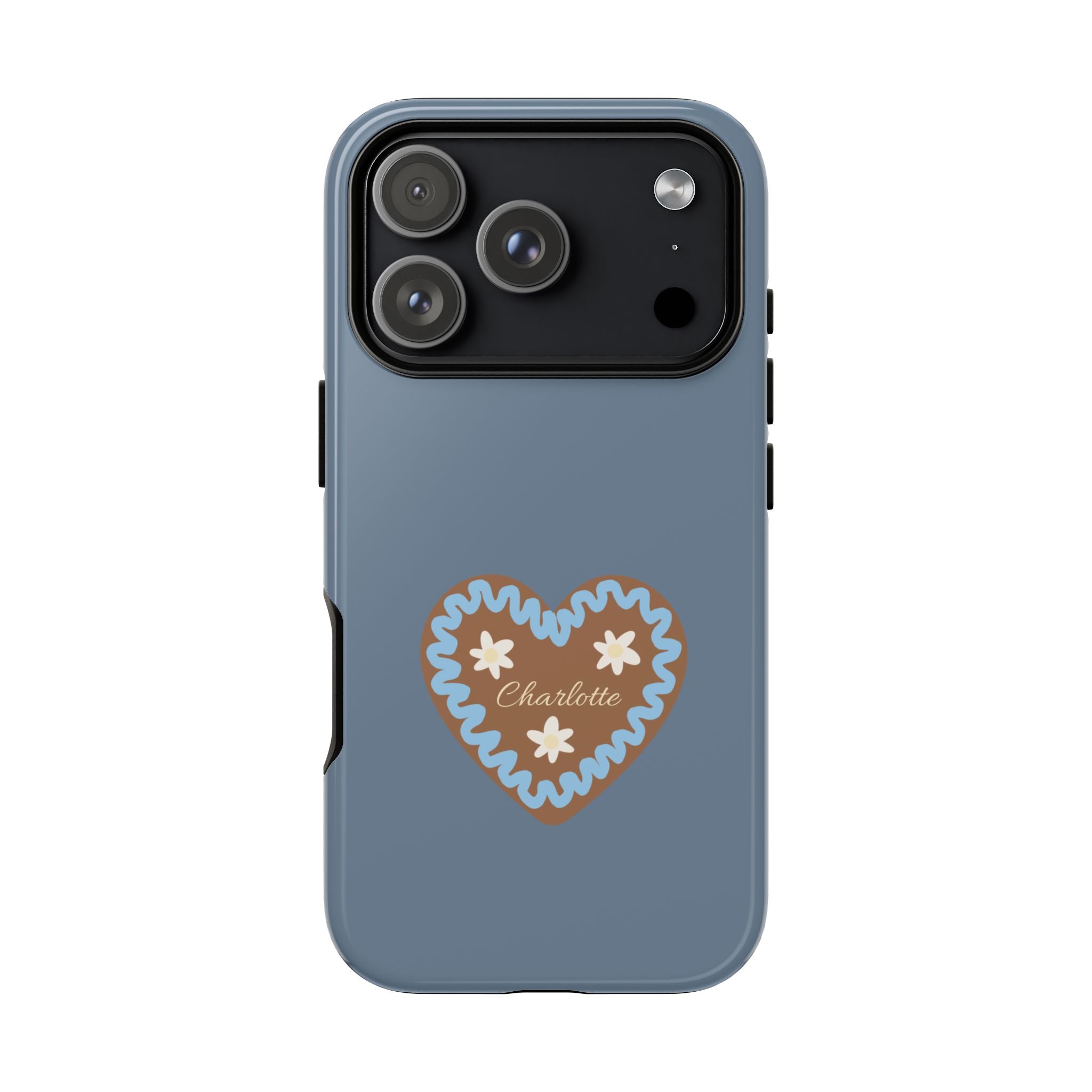 WIESNHERZ TAUBENBLAU – Personalisierte Handyhülle mit Dual-Layer-Schutz