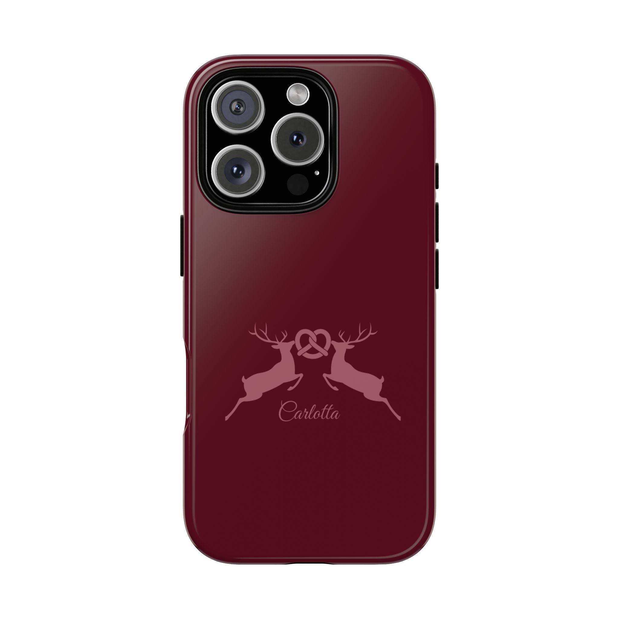 HIRSCH BORDEAUX – Personalisierte Handyhülle mit Dual-Layer-Schutz