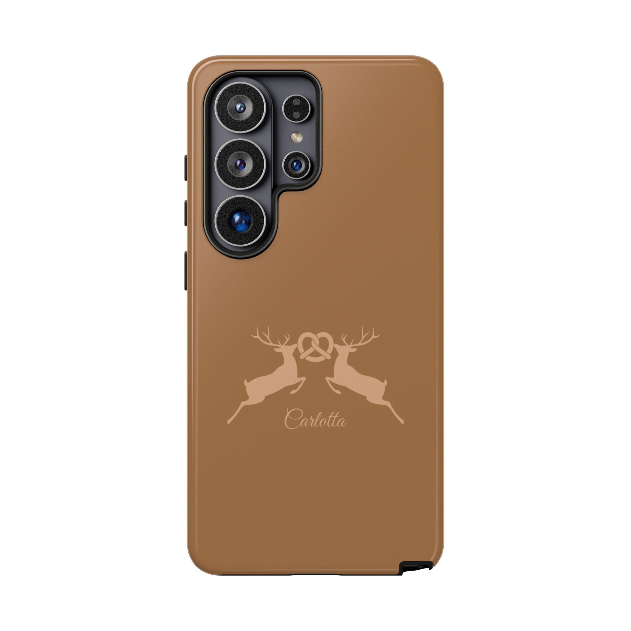 HIRSCH COGNAC– Personalisierte Handyhülle mit Dual-Layer-Schutz