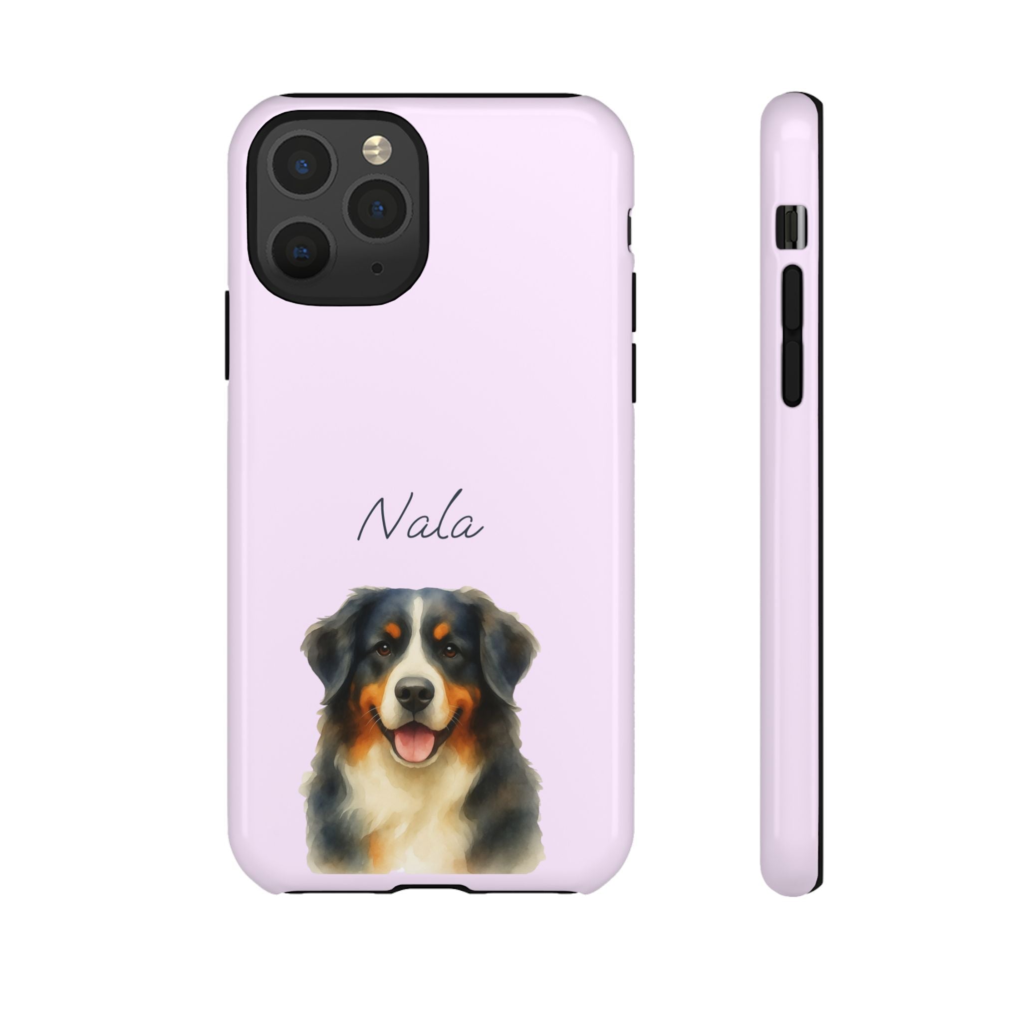 Pet Aquarell Lavendel – Personalisierte Handyhülle mit Dual-Layer-Schutz
