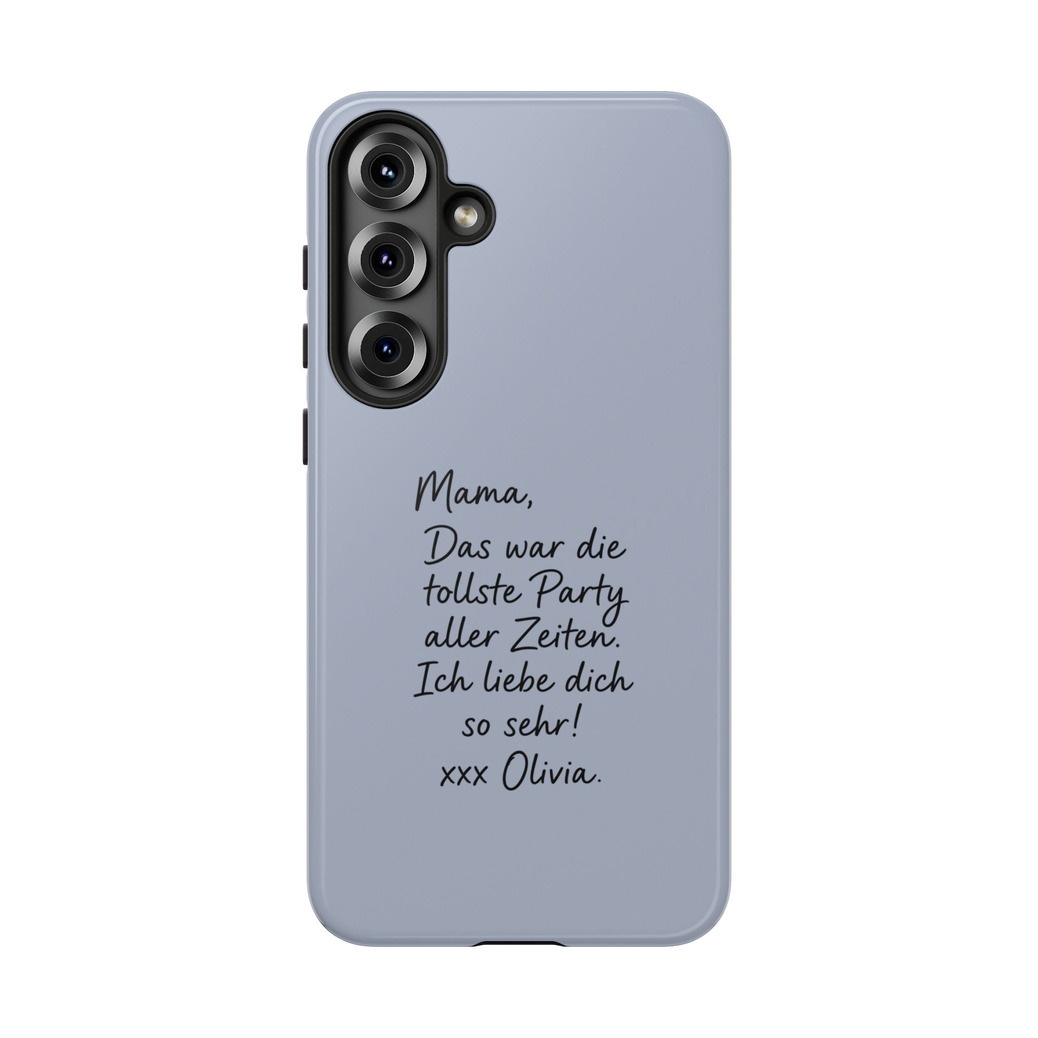 DUSTY BLUE HANDWRITTEN NOTE – Personalisierte Handyhülle mit Dual-Layer-Schutz