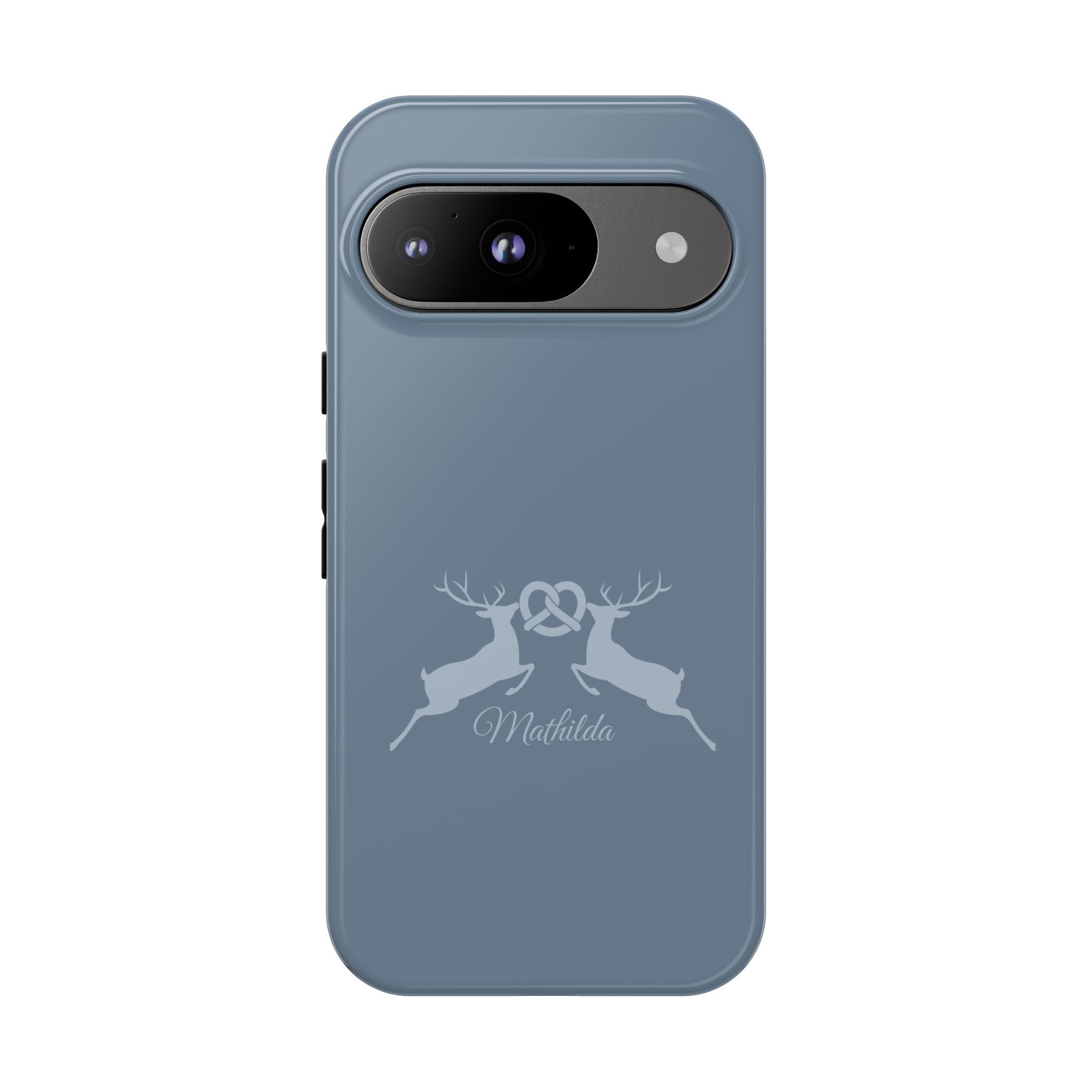 HIRSCH TAUBENBLAU – Personalisierte Handyhülle mit Dual-Layer-Schutz