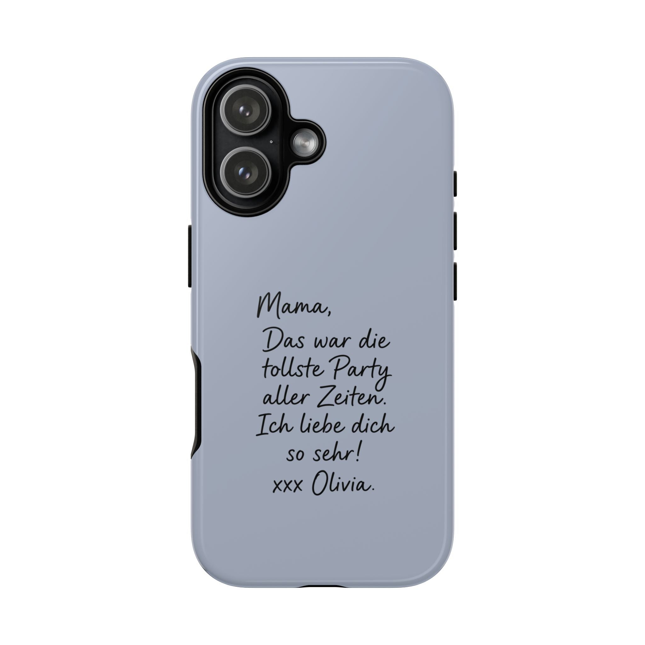 DUSTY BLUE HANDWRITTEN NOTE – Personalisierte Handyhülle mit Dual-Layer-Schutz