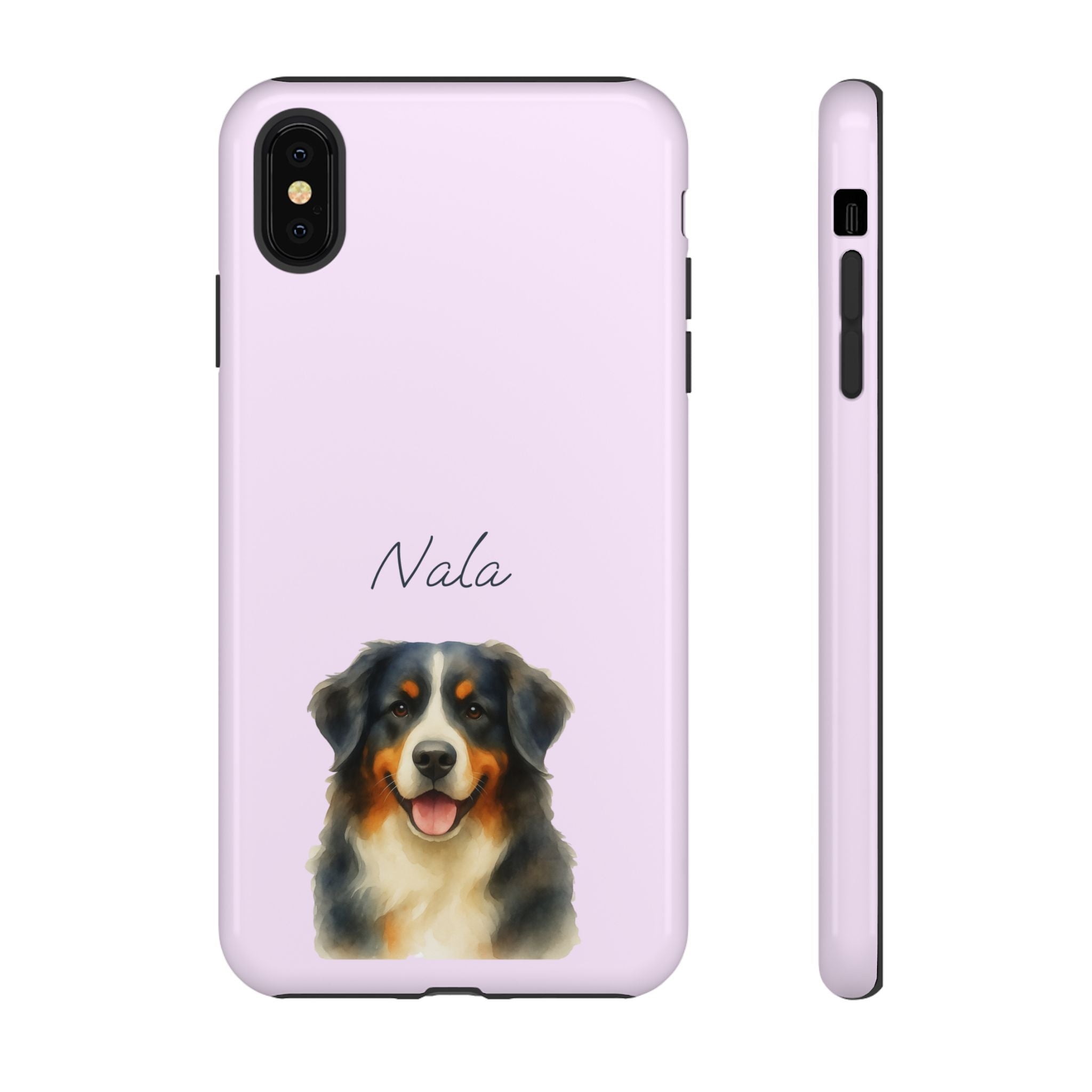 Pet Aquarell Lavendel – Personalisierte Handyhülle mit Dual-Layer-Schutz