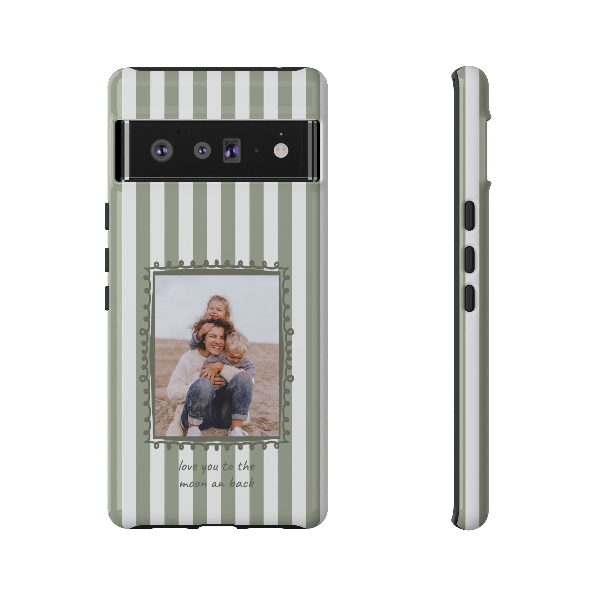 SALBEI STRIPES PHOTO FRAME – Personalisierte Foto Handyhülle mit Dual-Layer-Schutz