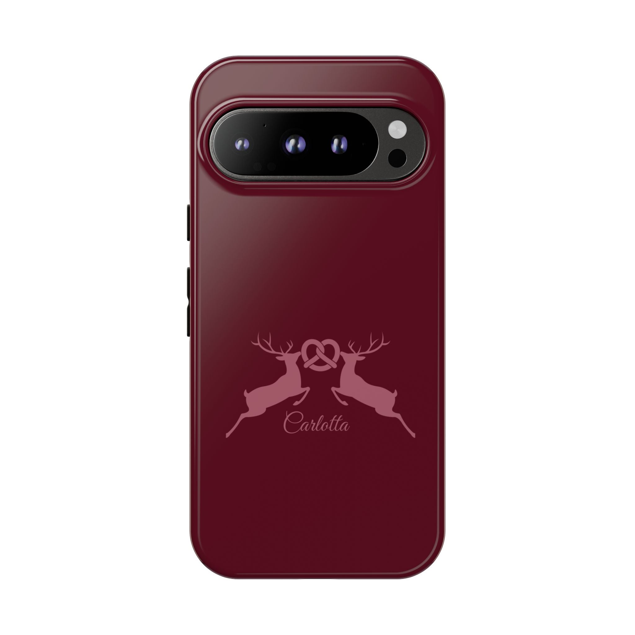 HIRSCH BORDEAUX – Personalisierte Handyhülle mit Dual-Layer-Schutz