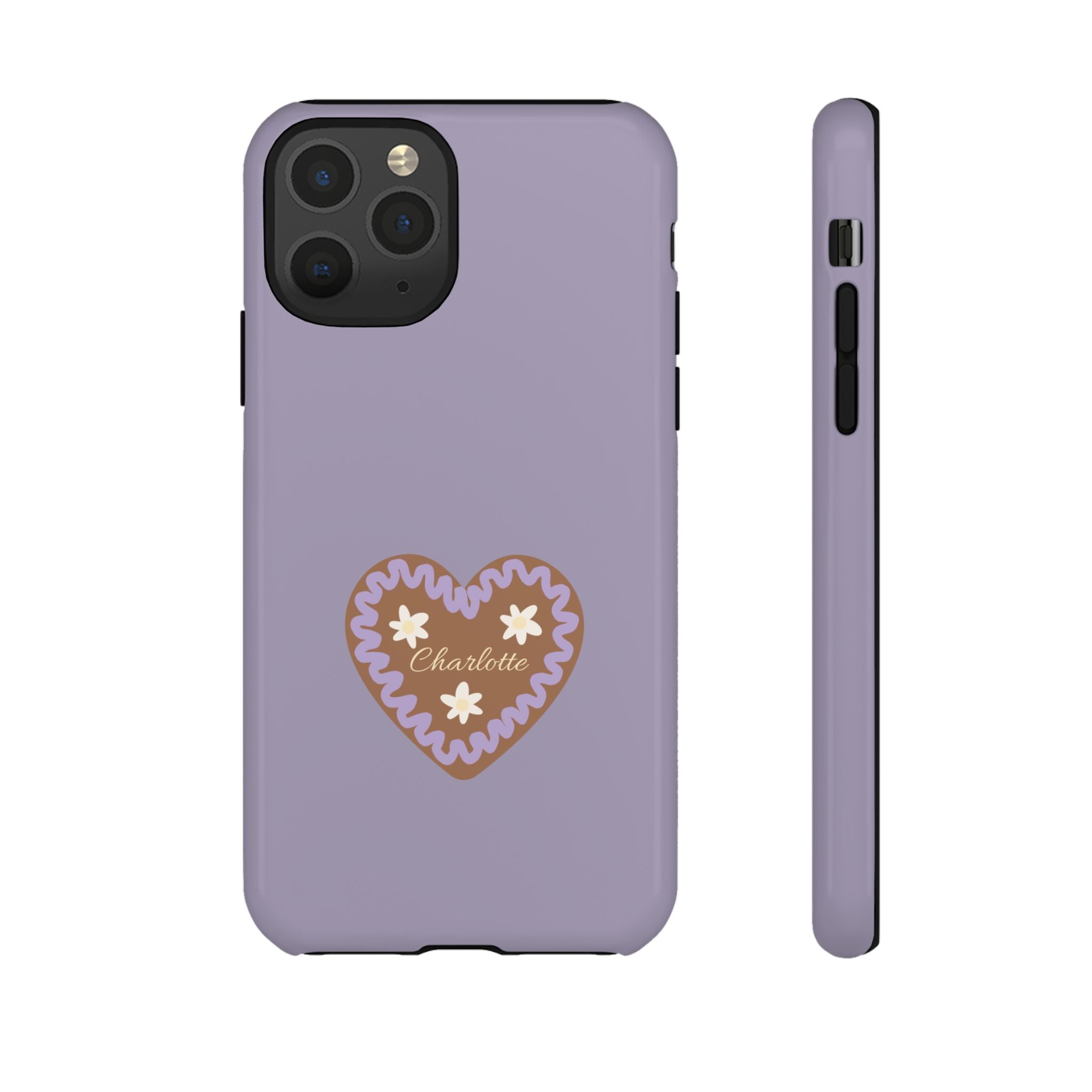 WIESNHERZ LAVENDEL – Personalisierte Handyhülle mit Dual-Layer-Schutz