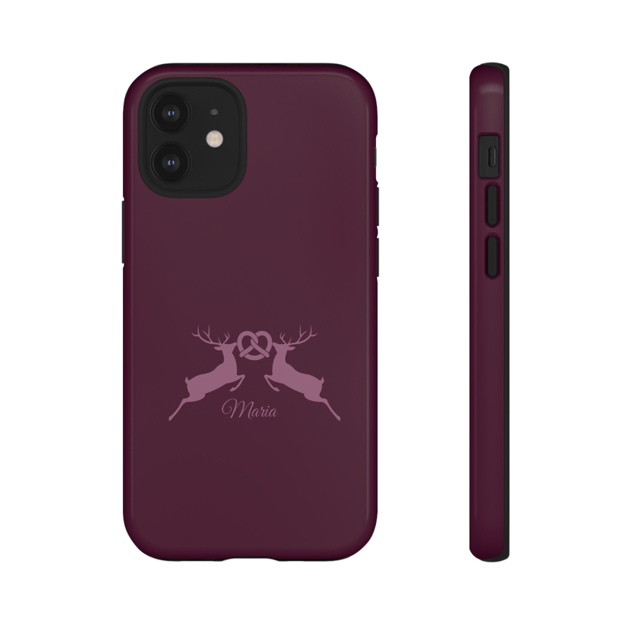 HIRSCH AUBERGINE – Personalisierte Handyhülle mit Dual-Layer-Schutz