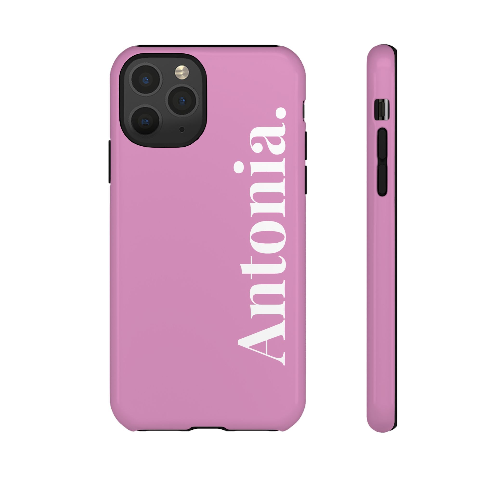 PINK BOLD NAME – Personalisierte Handyhülle mit Dual-Layer-Schutz