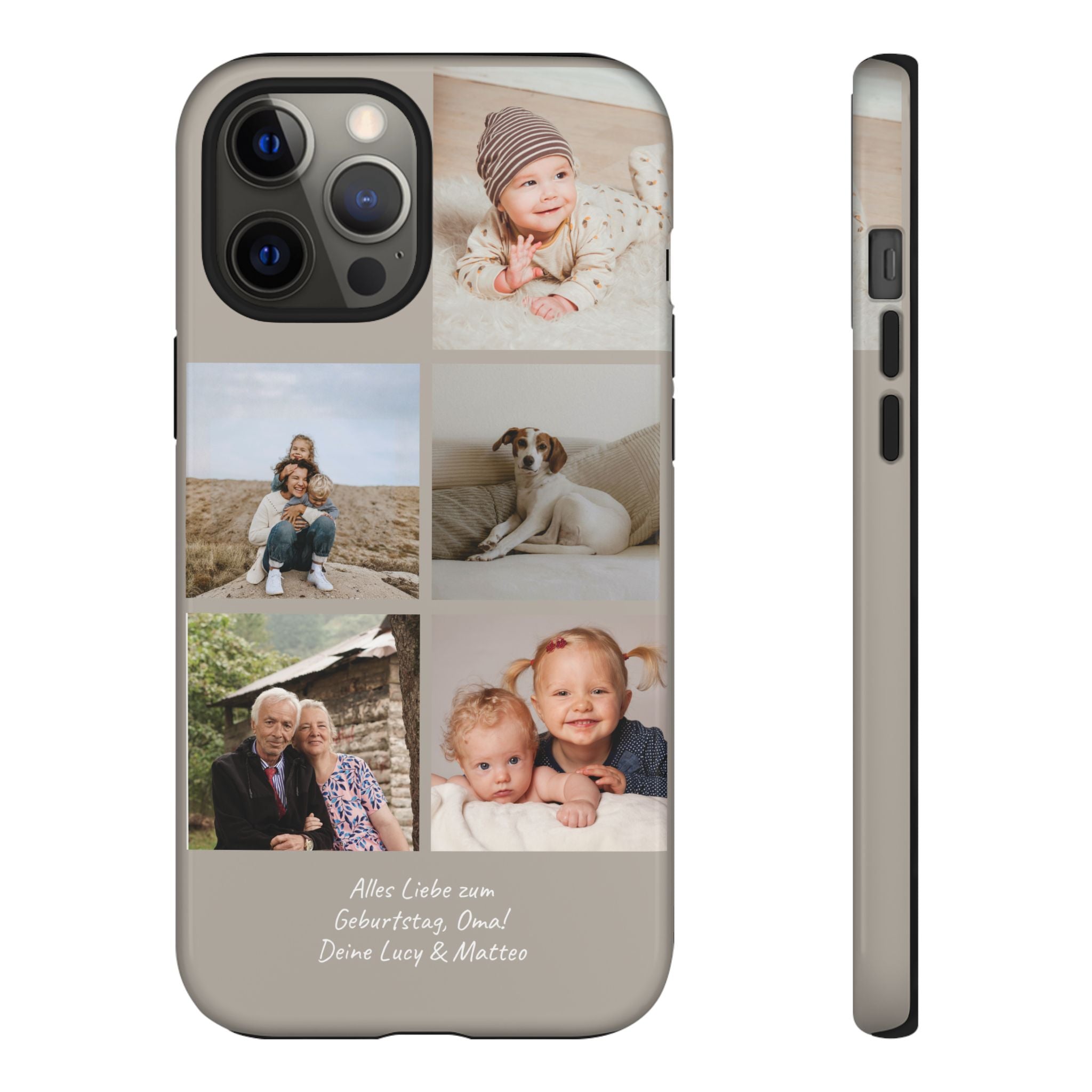 BEIGE COLLAGE – Personalisierte Foto Handyhülle mit Dual-Layer-Schutz