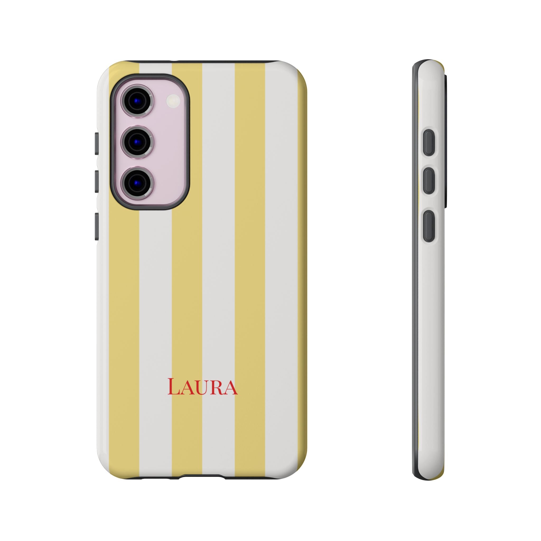 YELLOW STRIPES – Personalisierte Handyhülle mit Dual-Layer-Schutz
