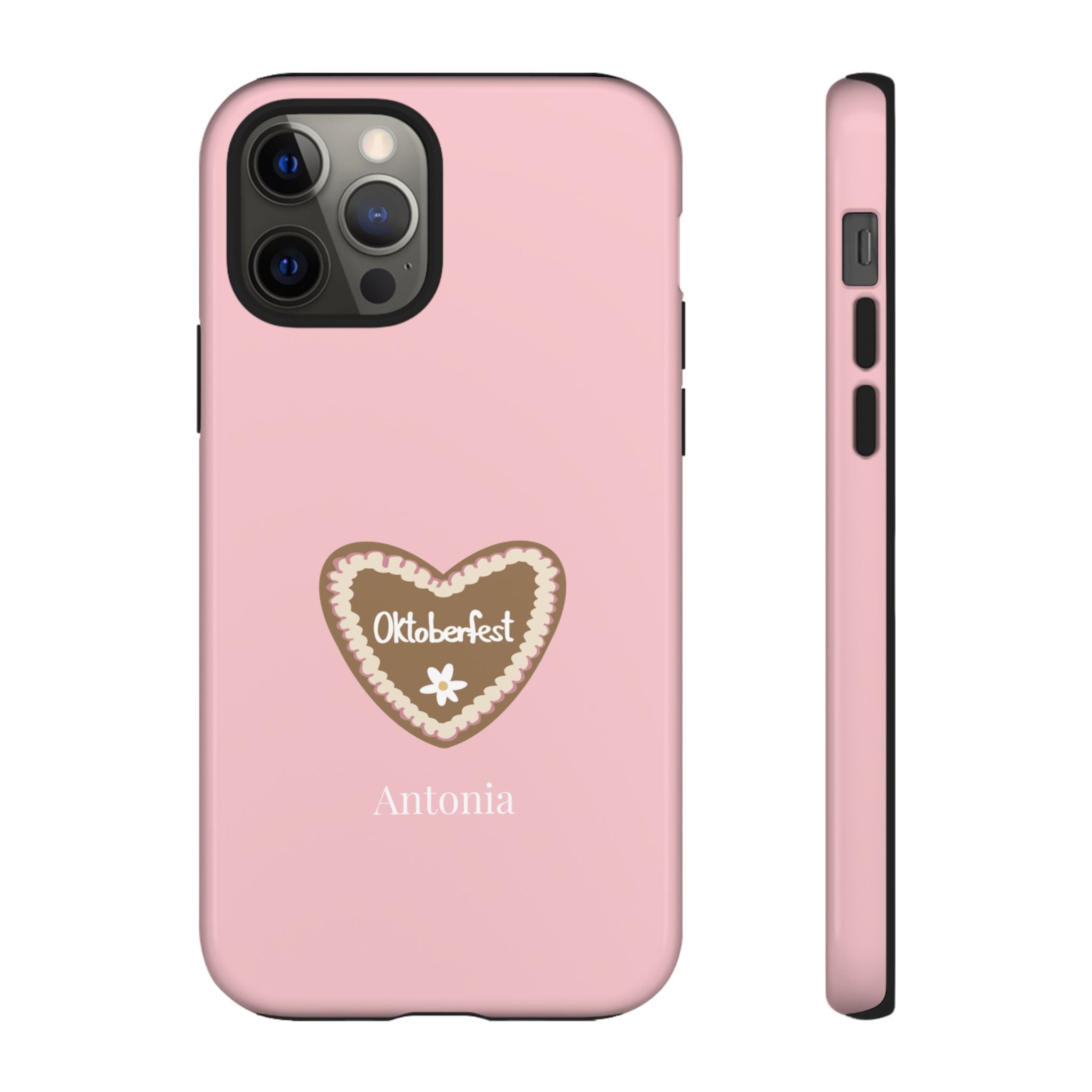 OKTOBERFEST HERZ ROSE – Personalisierte Handyhülle mit Dual-Layer-Schutz
