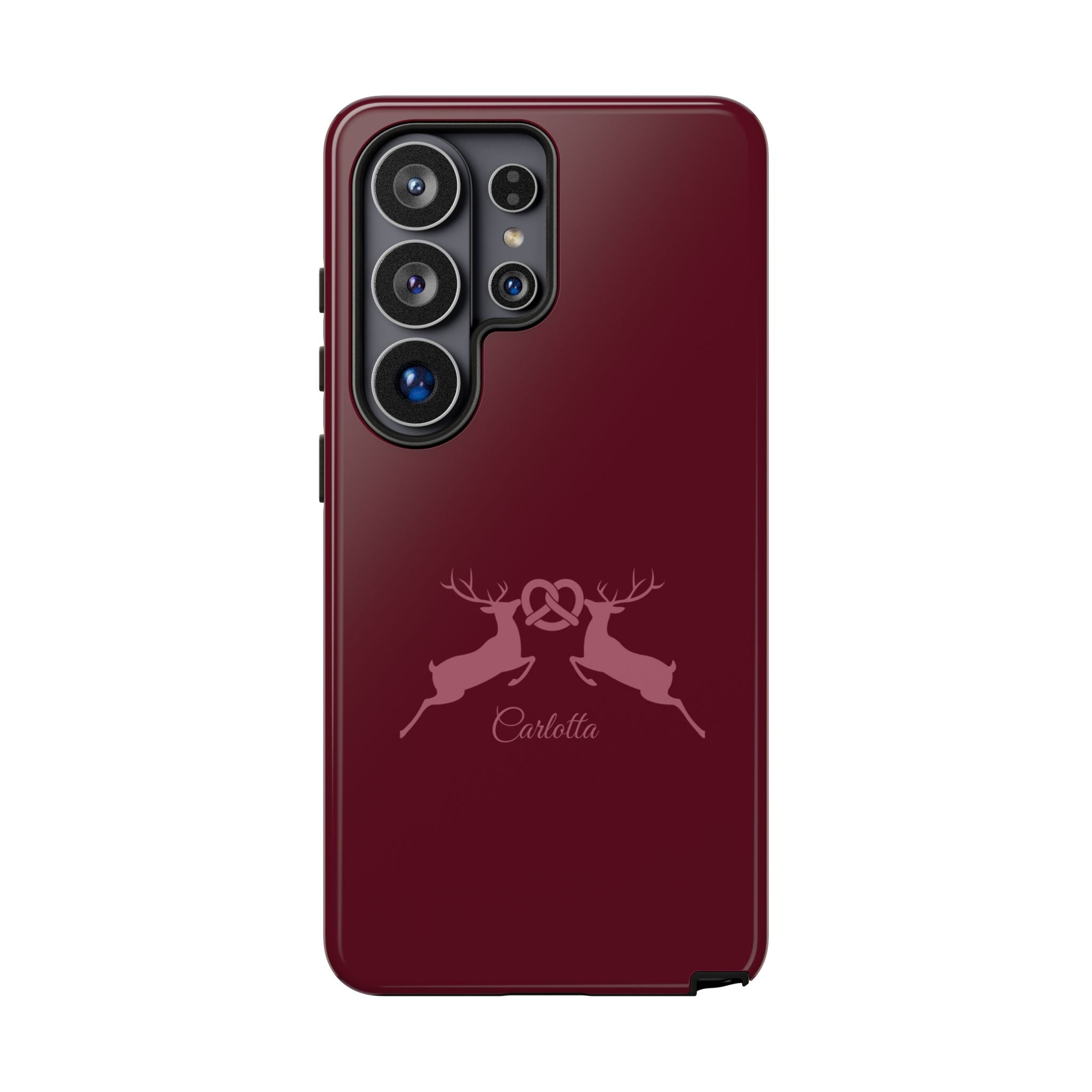 HIRSCH BORDEAUX – Personalisierte Handyhülle mit Dual-Layer-Schutz