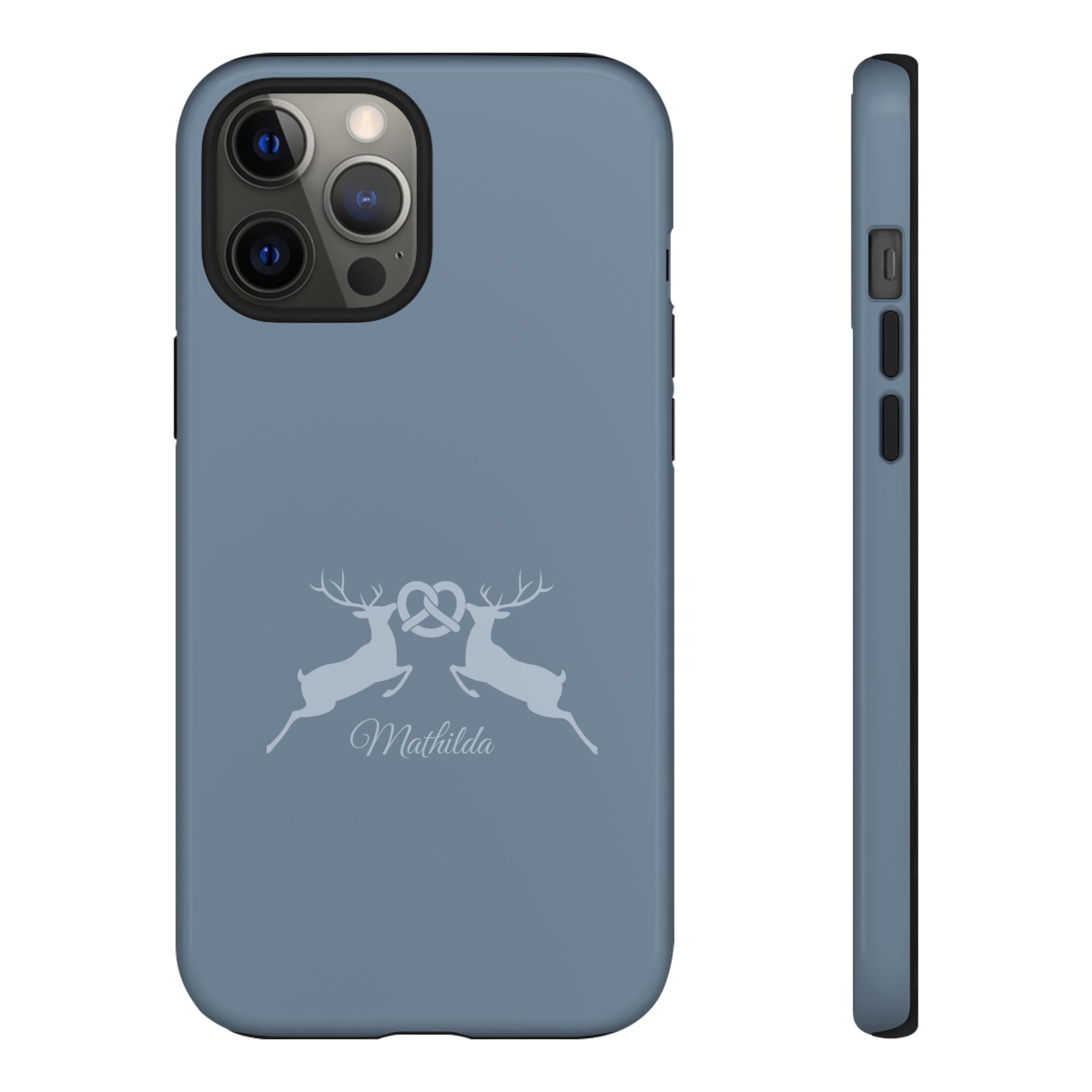 HIRSCH TAUBENBLAU – Personalisierte Handyhülle mit Dual-Layer-Schutz