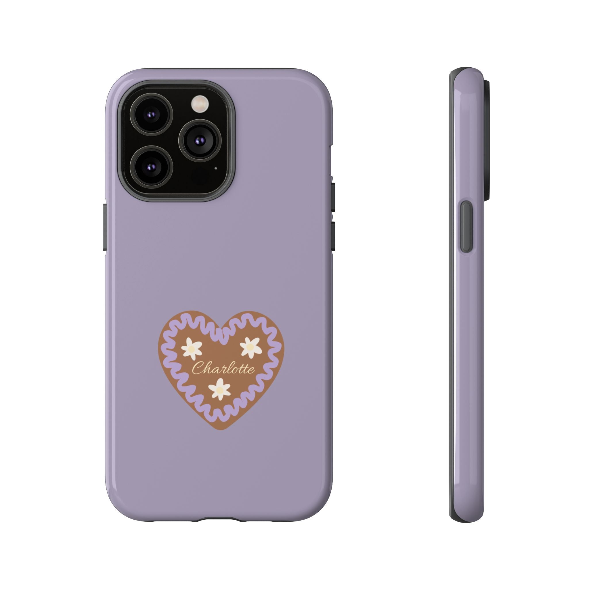 WIESNHERZ LAVENDEL – Personalisierte Handyhülle mit Dual-Layer-Schutz