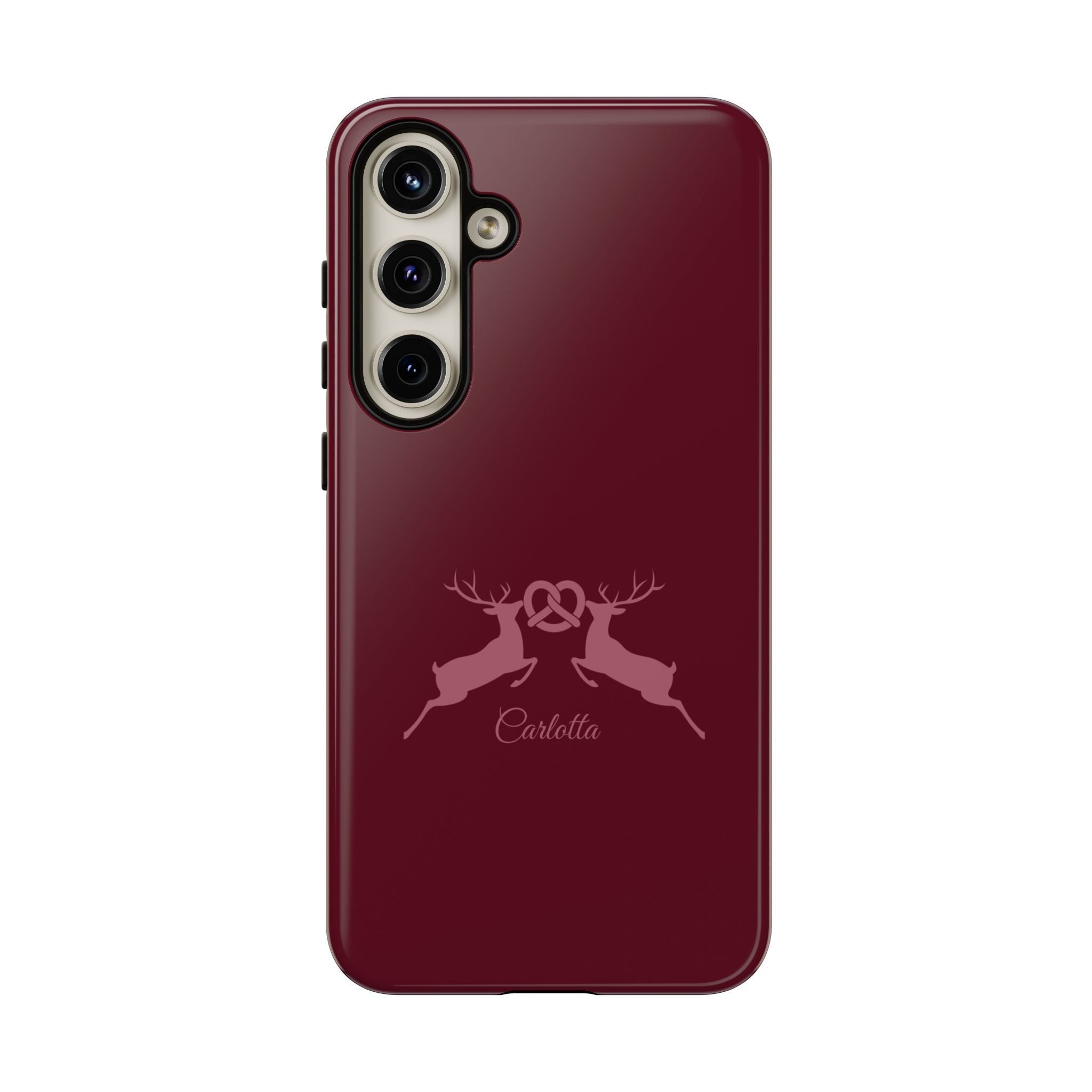 HIRSCH BORDEAUX – Personalisierte Handyhülle mit Dual-Layer-Schutz