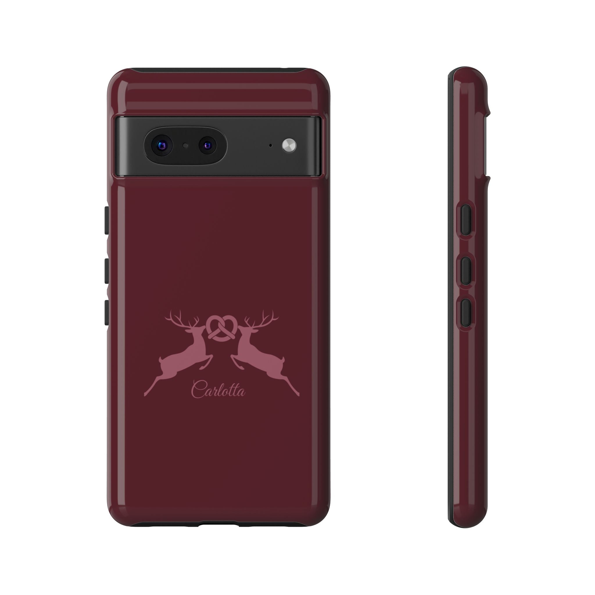 HIRSCH BORDEAUX – Personalisierte Handyhülle mit Dual-Layer-Schutz