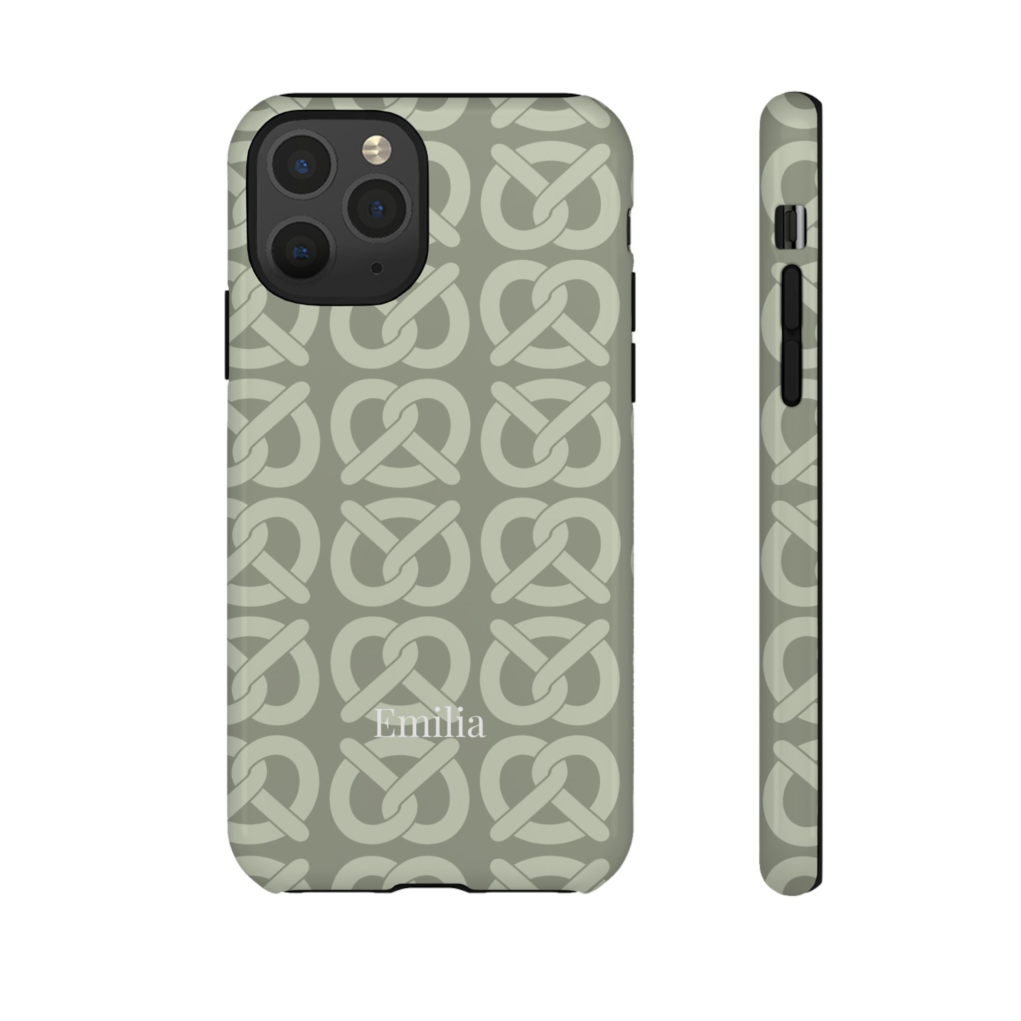 BREZN MONOGRAMM SALBEI – Personalisierte Handyhülle mit Dual-Layer-Schutz