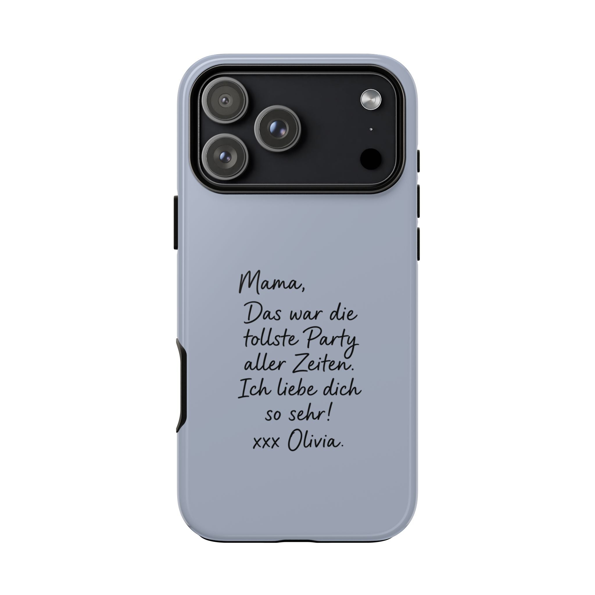 DUSTY BLUE HANDWRITTEN NOTE – Personalisierte Handyhülle mit Dual-Layer-Schutz