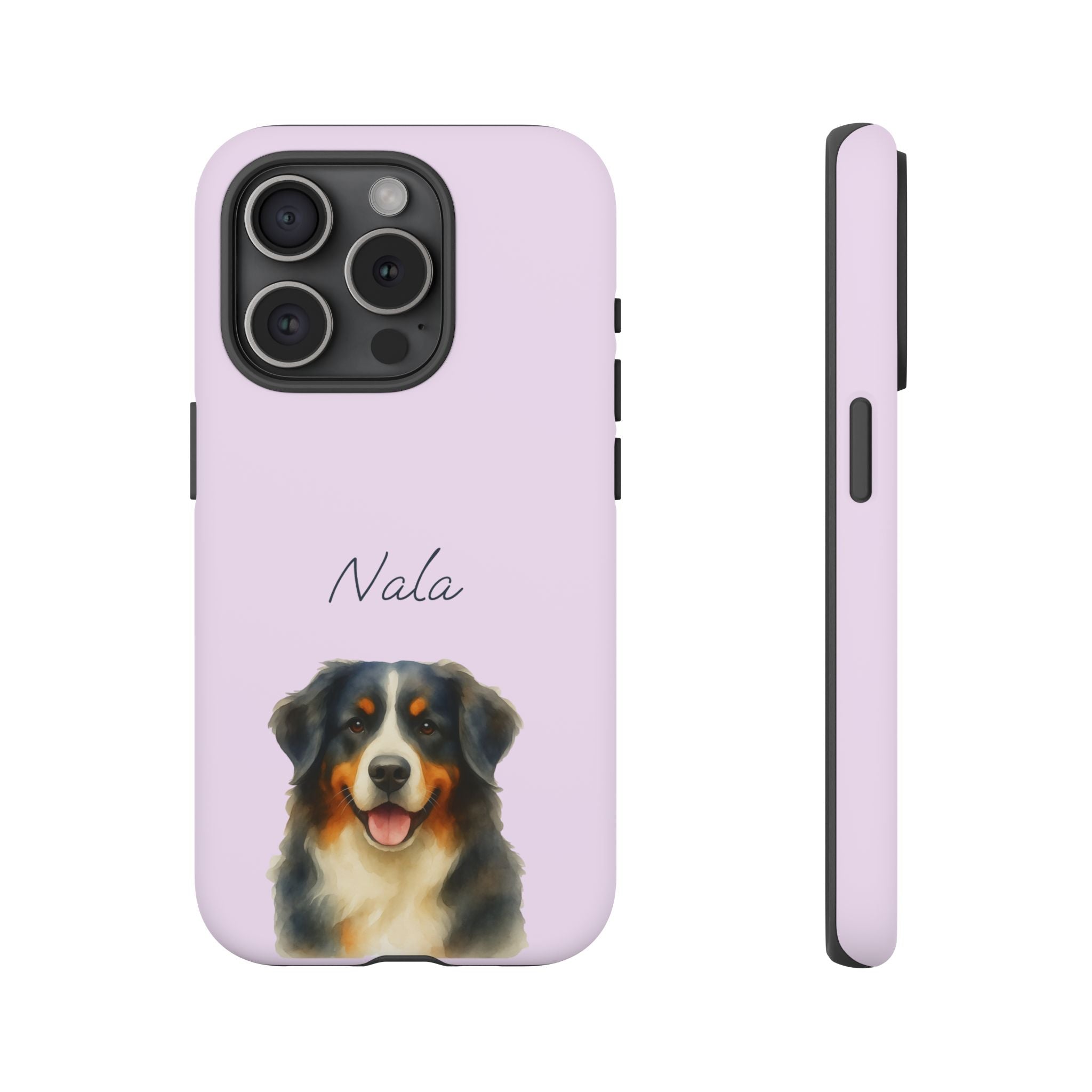 Pet Aquarell Lavendel – Personalisierte Handyhülle mit Dual-Layer-Schutz