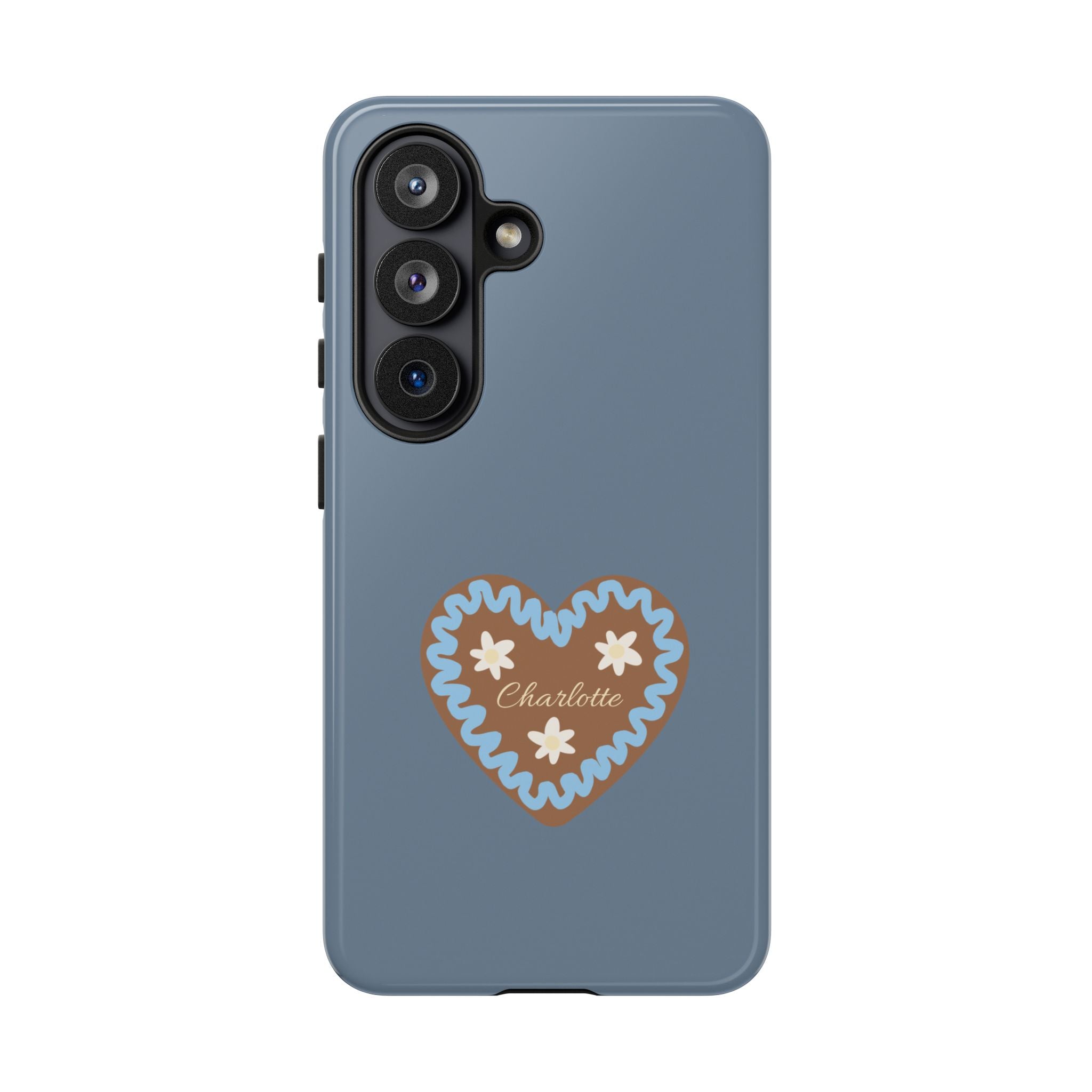 WIESNHERZ TAUBENBLAU – Personalisierte Handyhülle mit Dual-Layer-Schutz