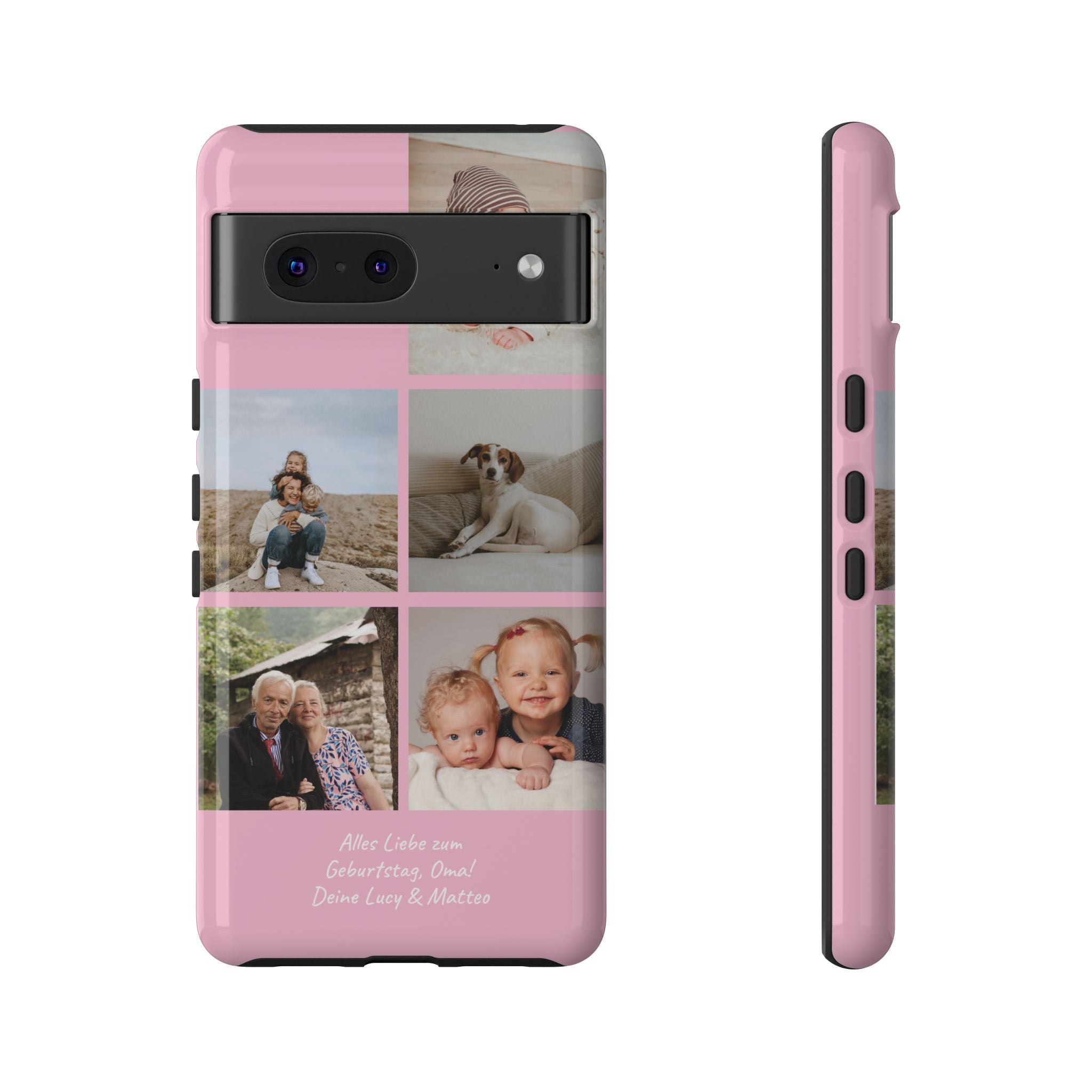 PINK PHOTO COLLAGE – Personalisierte Foto Handyhülle mit Dual-Layer-Schutz