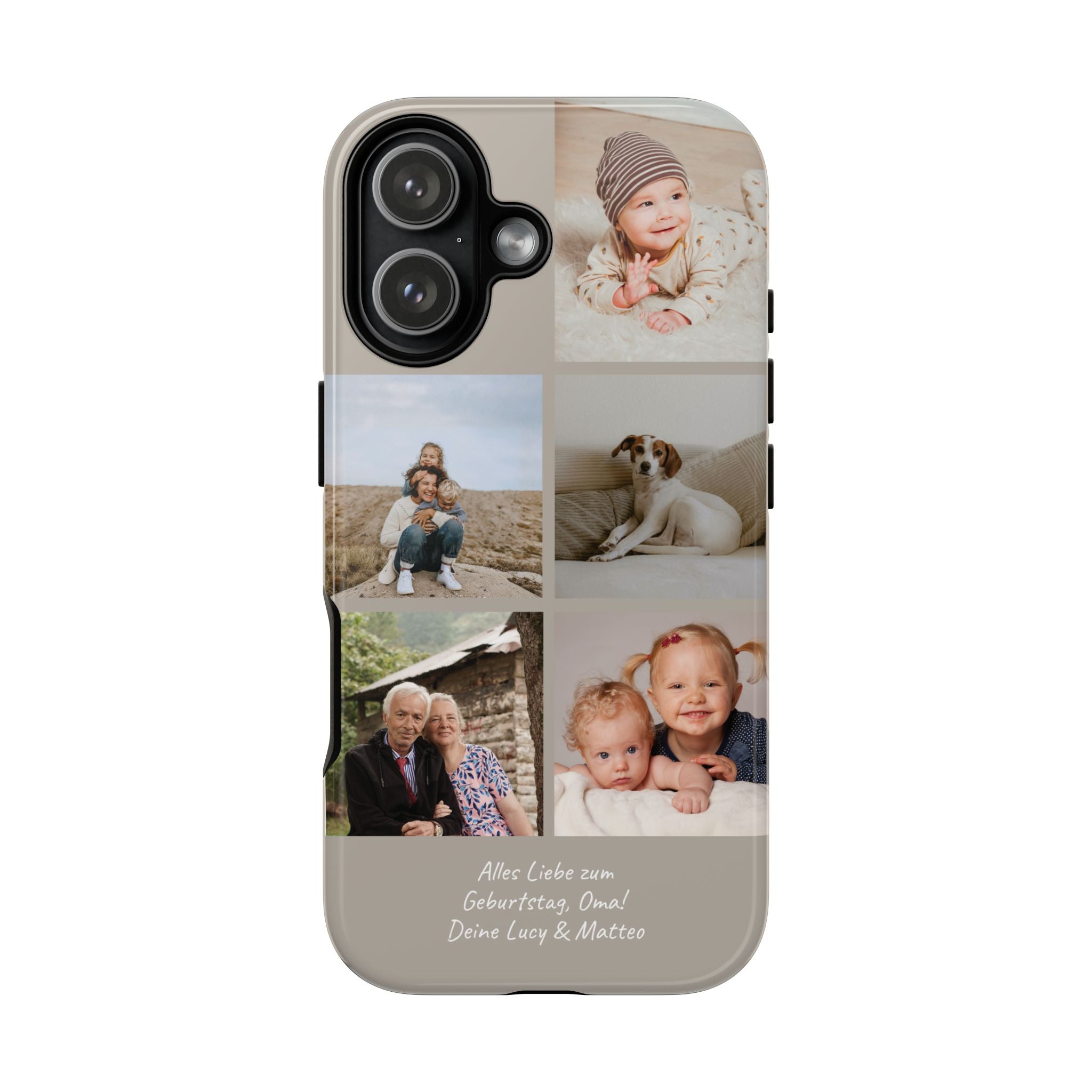 BEIGE COLLAGE – Personalisierte Foto Handyhülle mit Dual-Layer-Schutz