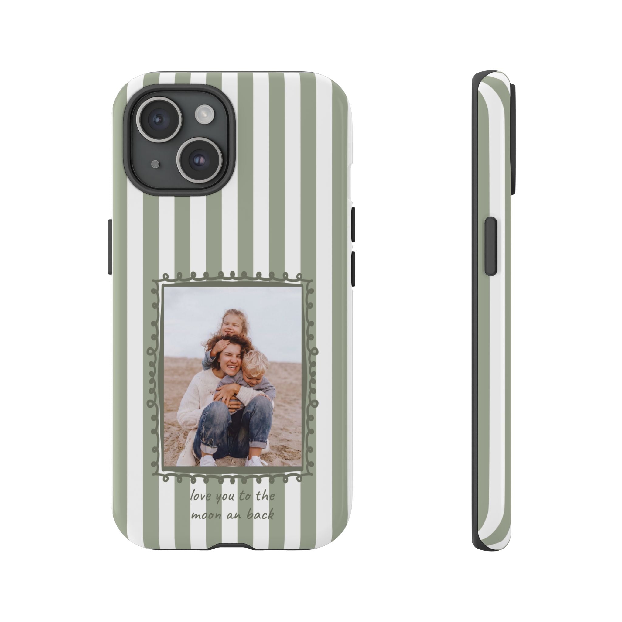 SALBEI STRIPES PHOTO FRAME – Personalisierte Foto Handyhülle mit Dual-Layer-Schutz