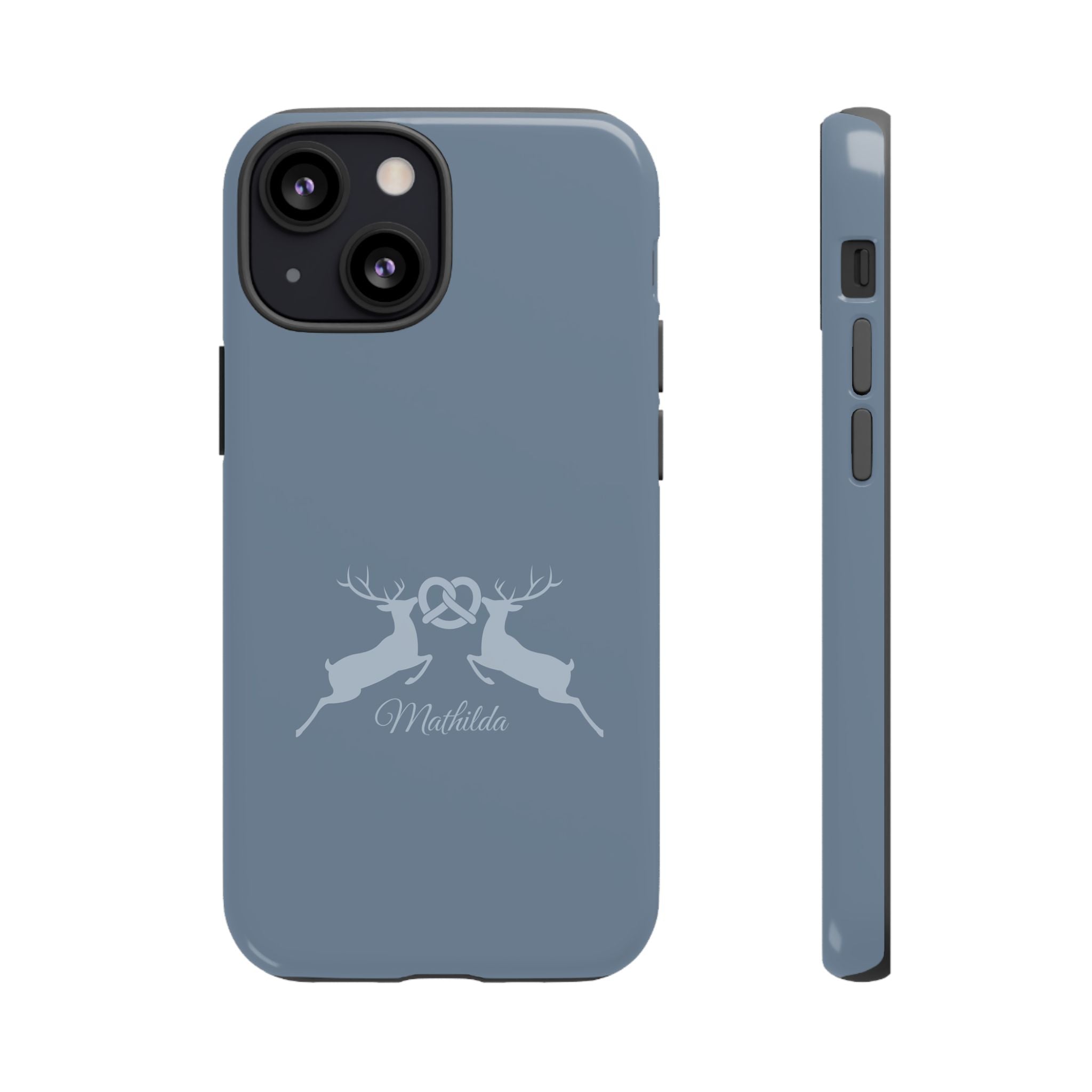 HIRSCH TAUBENBLAU – Personalisierte Handyhülle mit Dual-Layer-Schutz