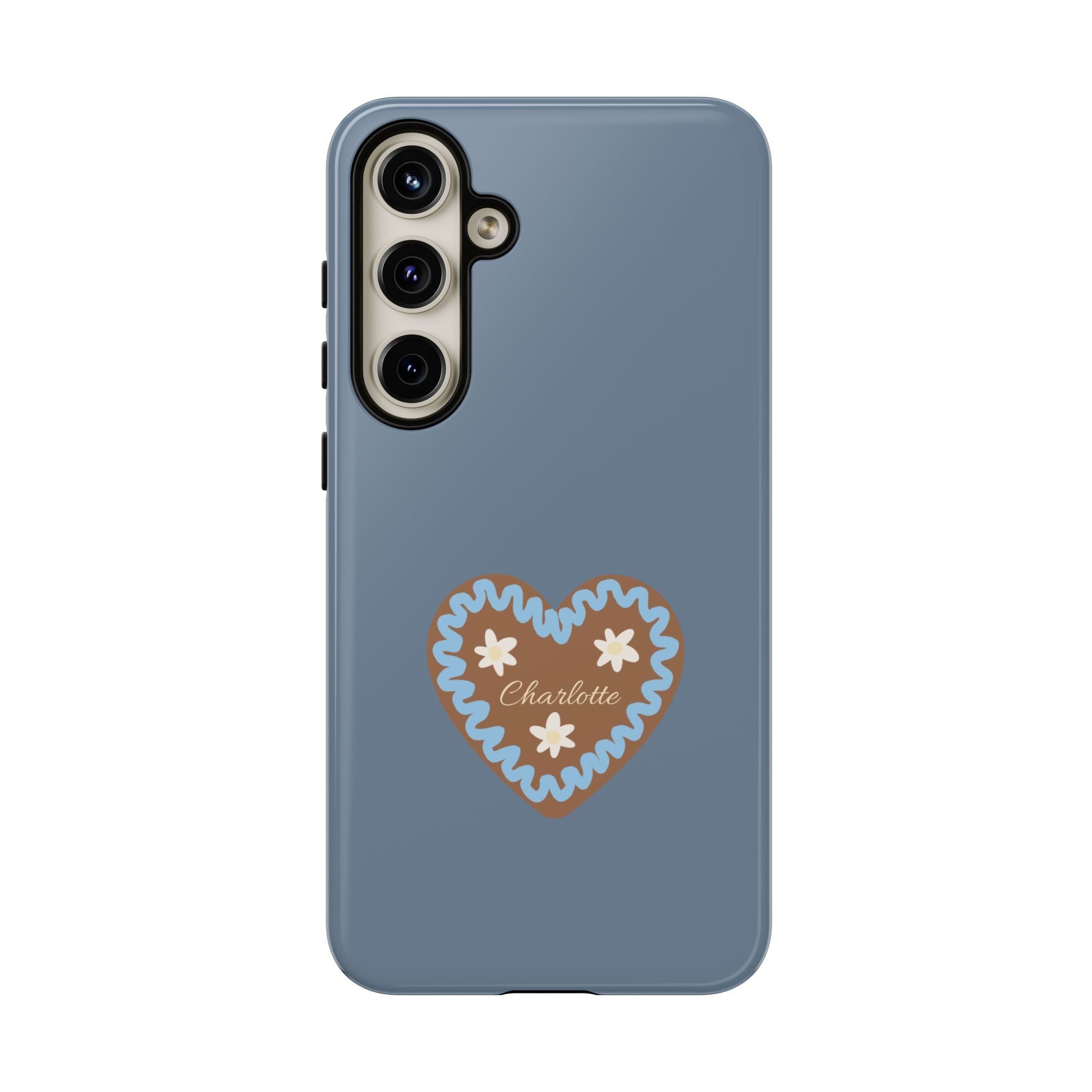 WIESNHERZ TAUBENBLAU – Personalisierte Handyhülle mit Dual-Layer-Schutz