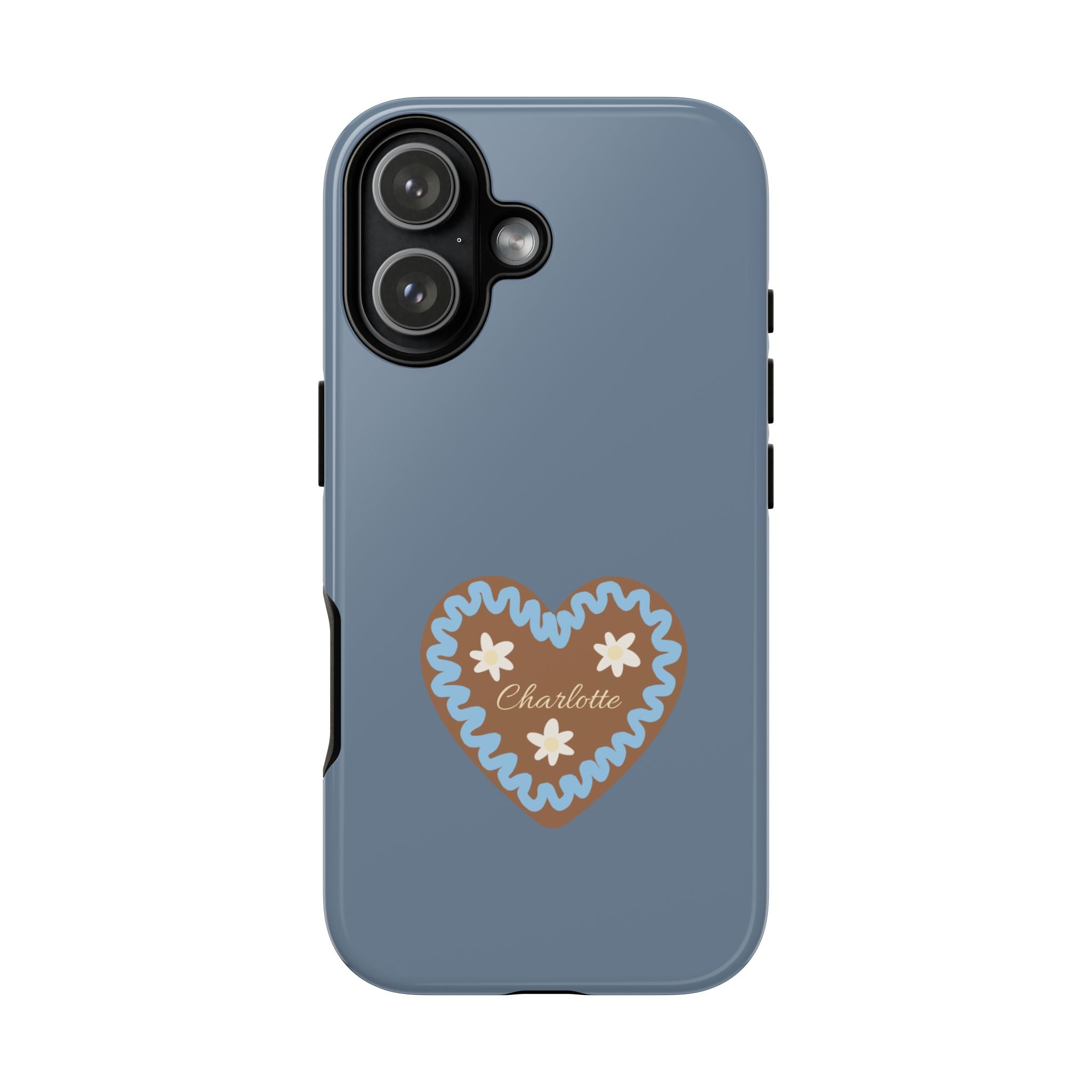 WIESNHERZ TAUBENBLAU – Personalisierte Handyhülle mit Dual-Layer-Schutz