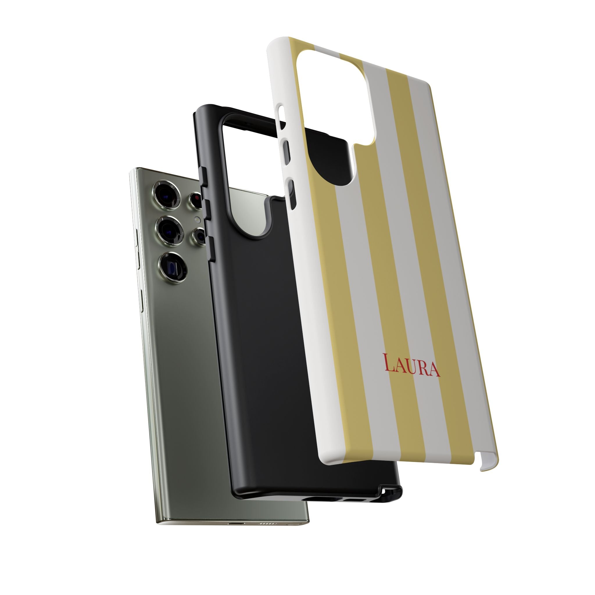 YELLOW STRIPES – Personalisierte Handyhülle mit Dual-Layer-Schutz
