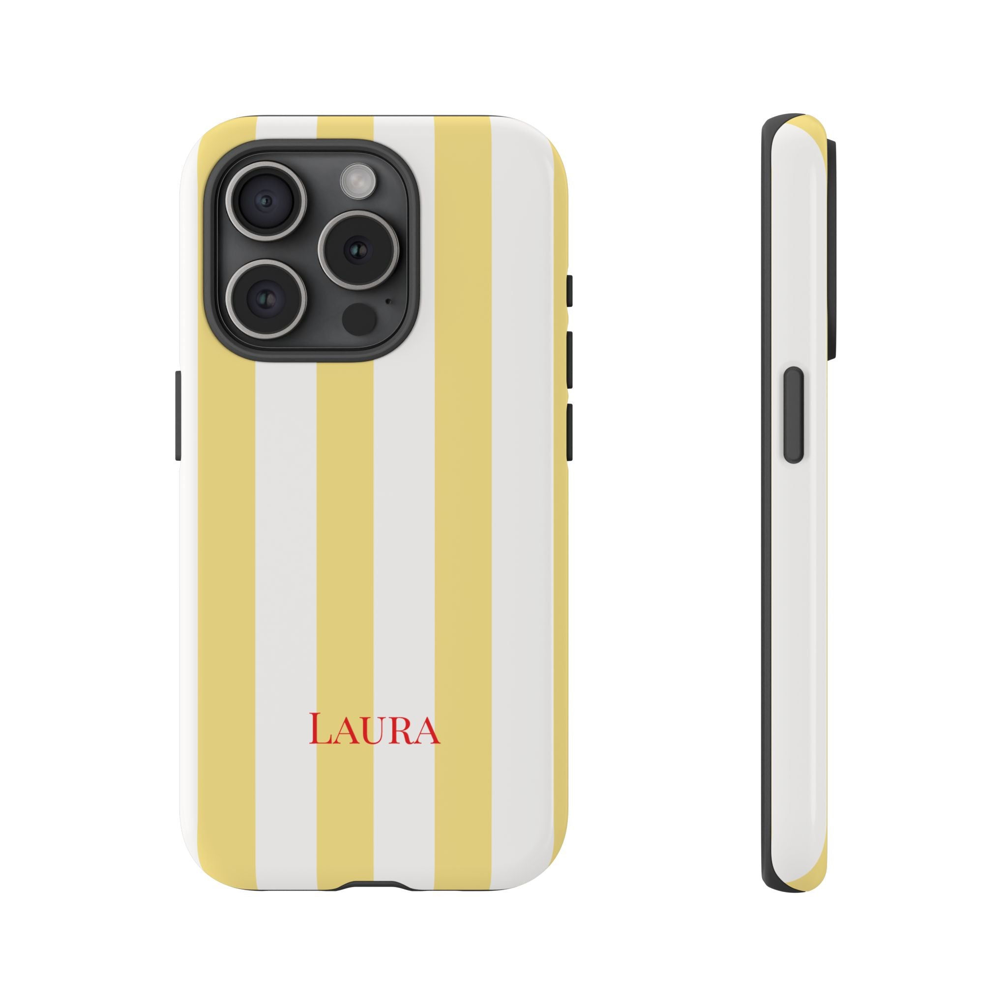 YELLOW STRIPES – Personalisierte Handyhülle mit Dual-Layer-Schutz