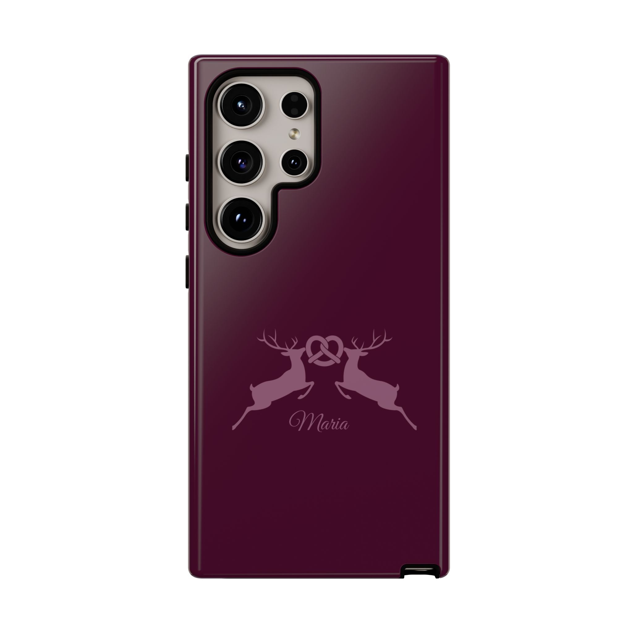 HIRSCH AUBERGINE – Personalisierte Handyhülle mit Dual-Layer-Schutz