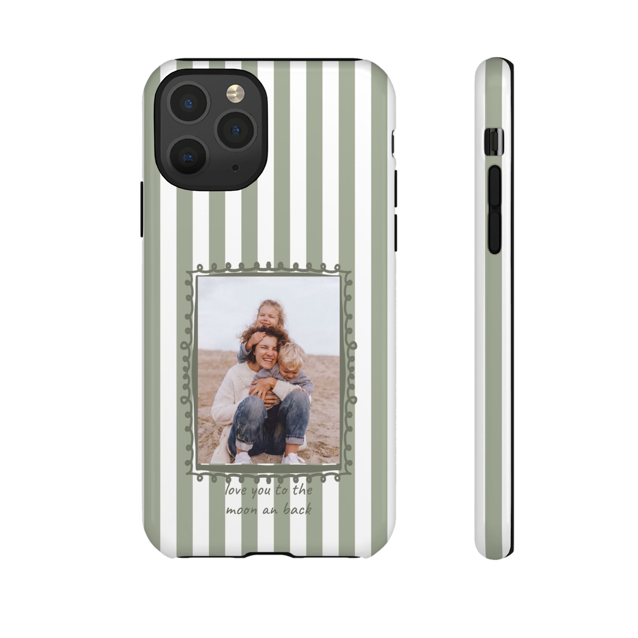 SALBEI STRIPES PHOTO FRAME – Personalisierte Foto Handyhülle mit Dual-Layer-Schutz