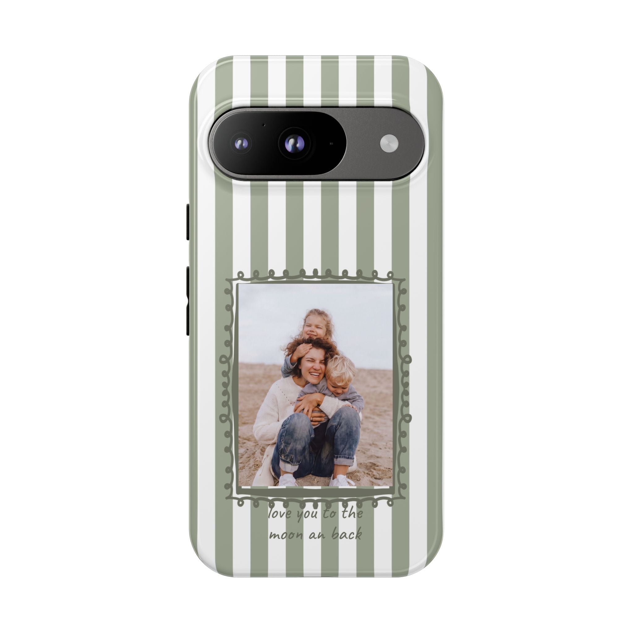 SALBEI STRIPES PHOTO FRAME – Personalisierte Foto Handyhülle mit Dual-Layer-Schutz