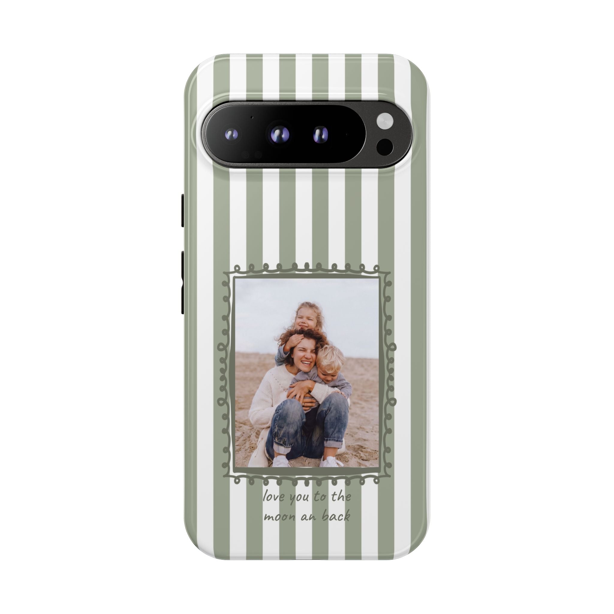 SALBEI STRIPES PHOTO FRAME – Personalisierte Foto Handyhülle mit Dual-Layer-Schutz