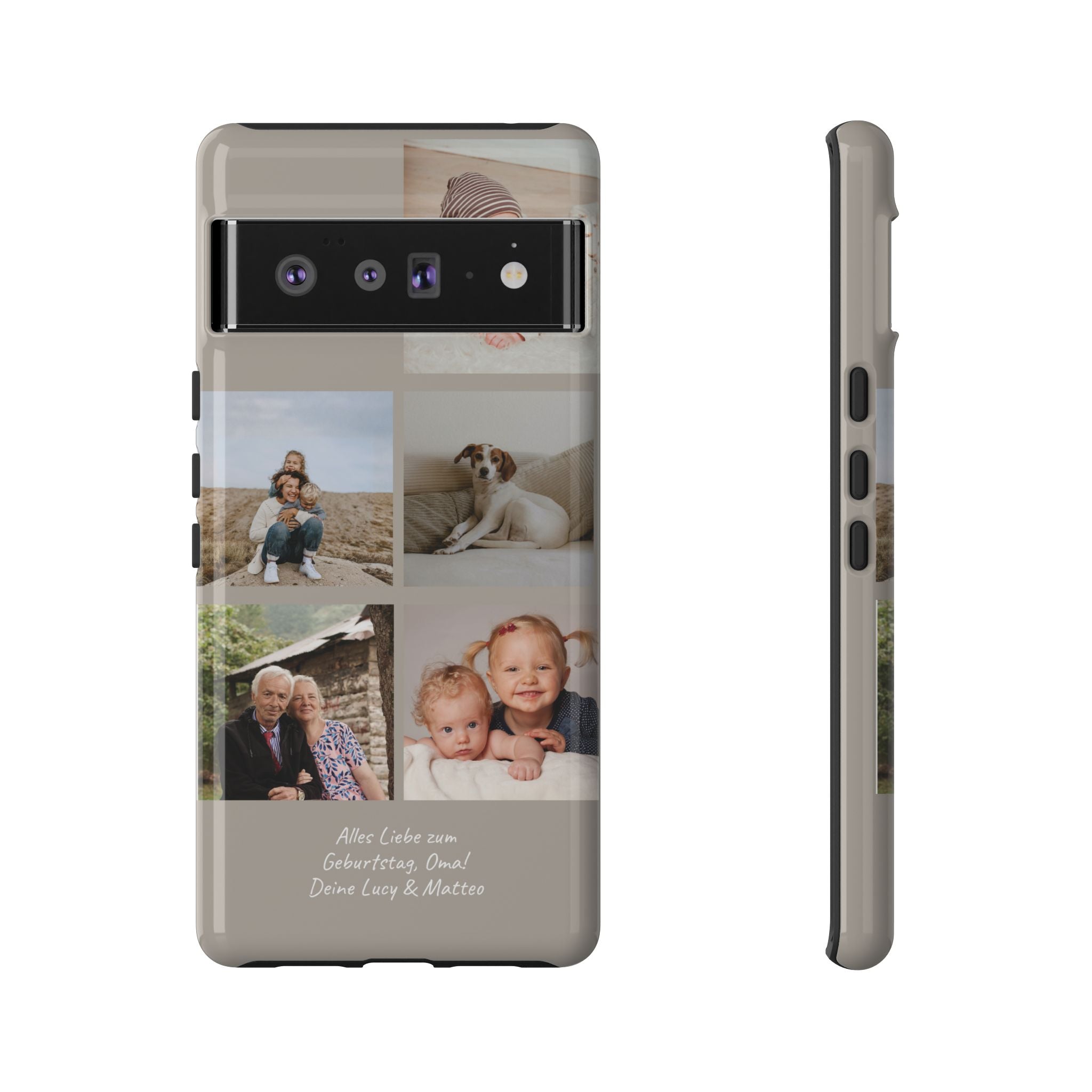 BEIGE COLLAGE – Personalisierte Foto Handyhülle mit Dual-Layer-Schutz