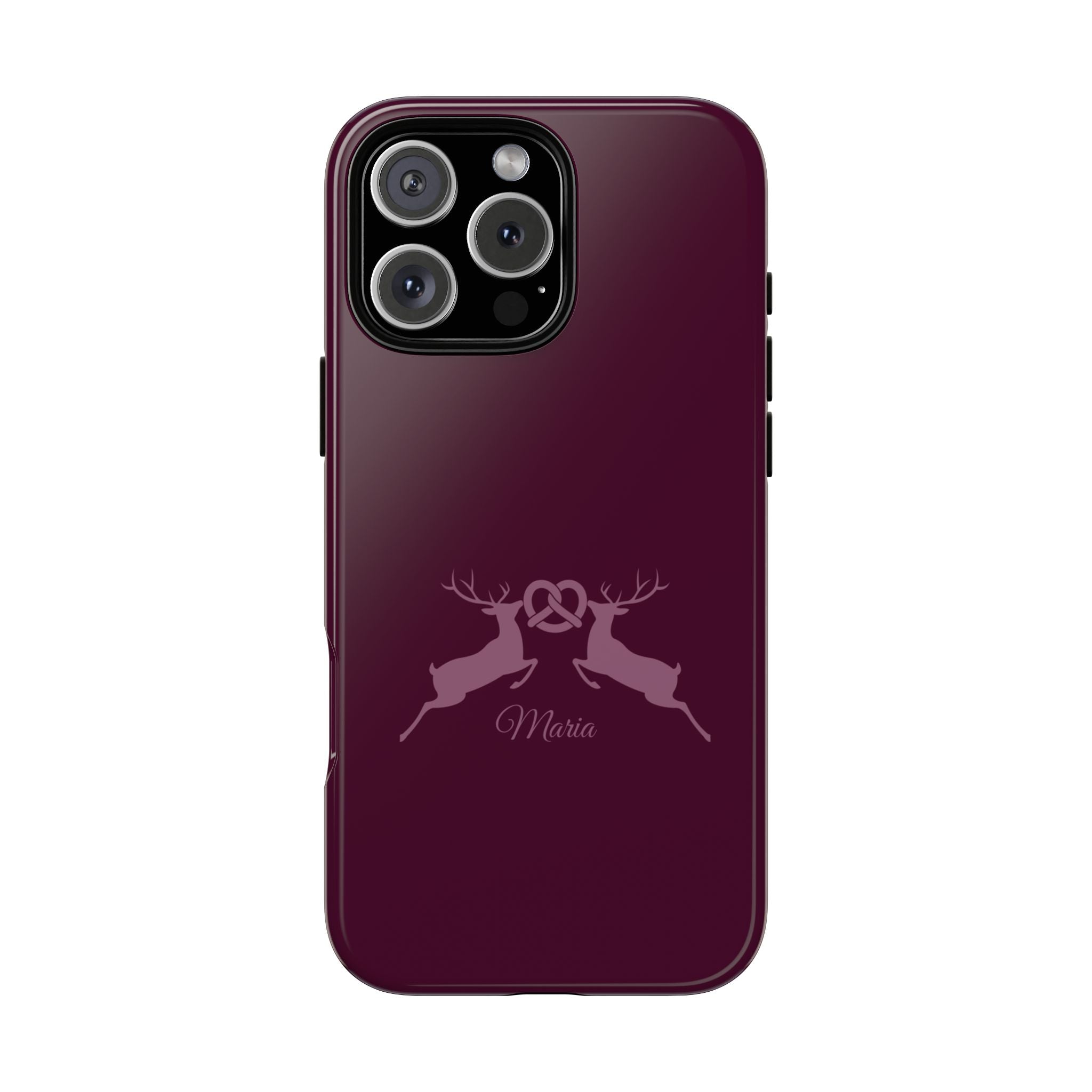 HIRSCH AUBERGINE – Personalisierte Handyhülle mit Dual-Layer-Schutz