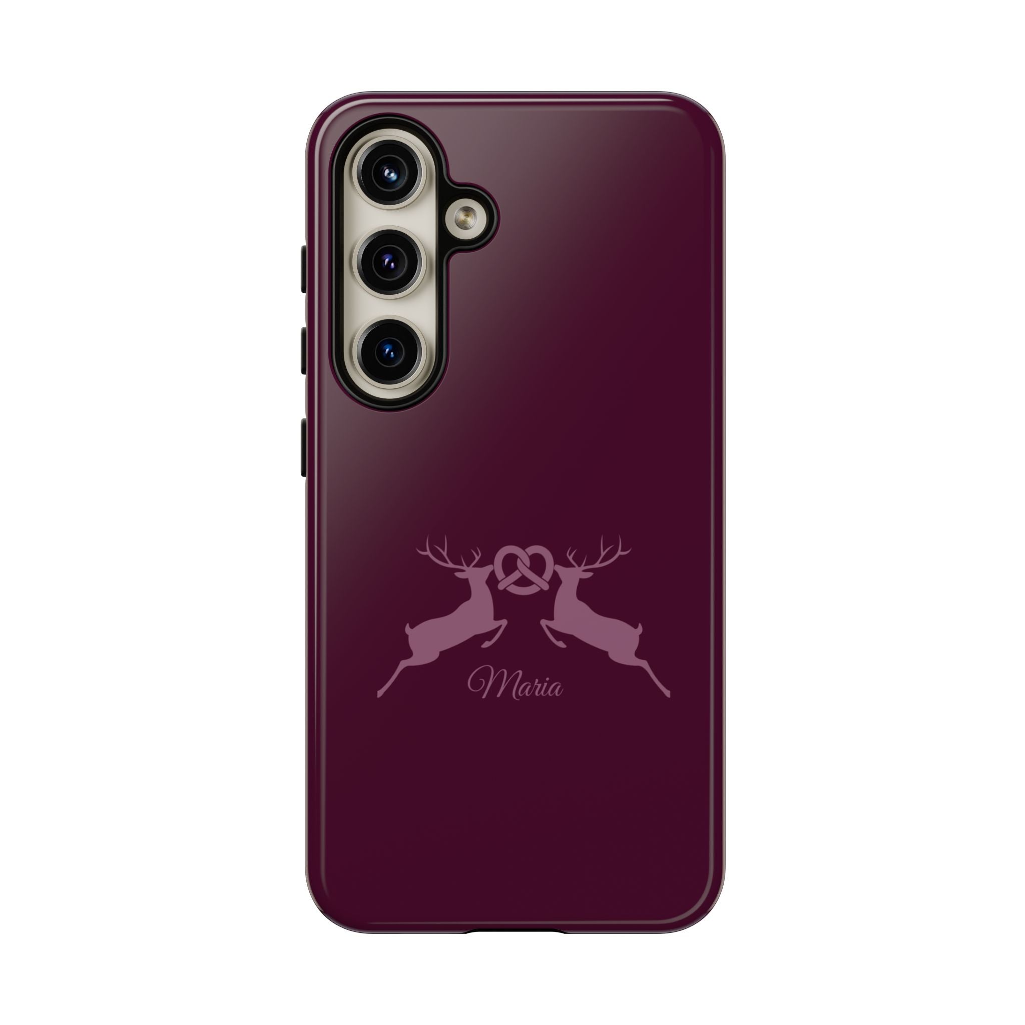 HIRSCH AUBERGINE – Personalisierte Handyhülle mit Dual-Layer-Schutz