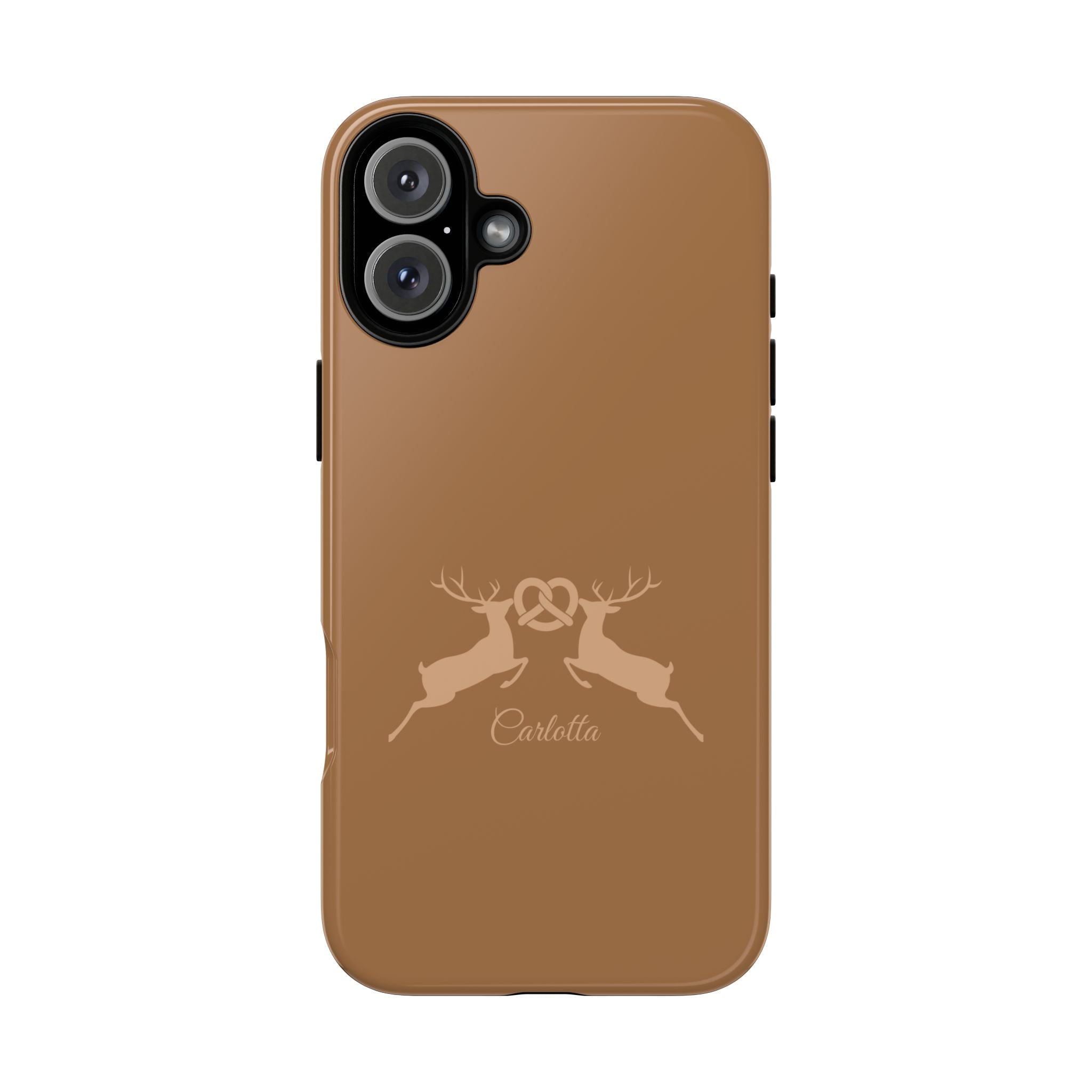 HIRSCH COGNAC– Personalisierte Handyhülle mit Dual-Layer-Schutz
