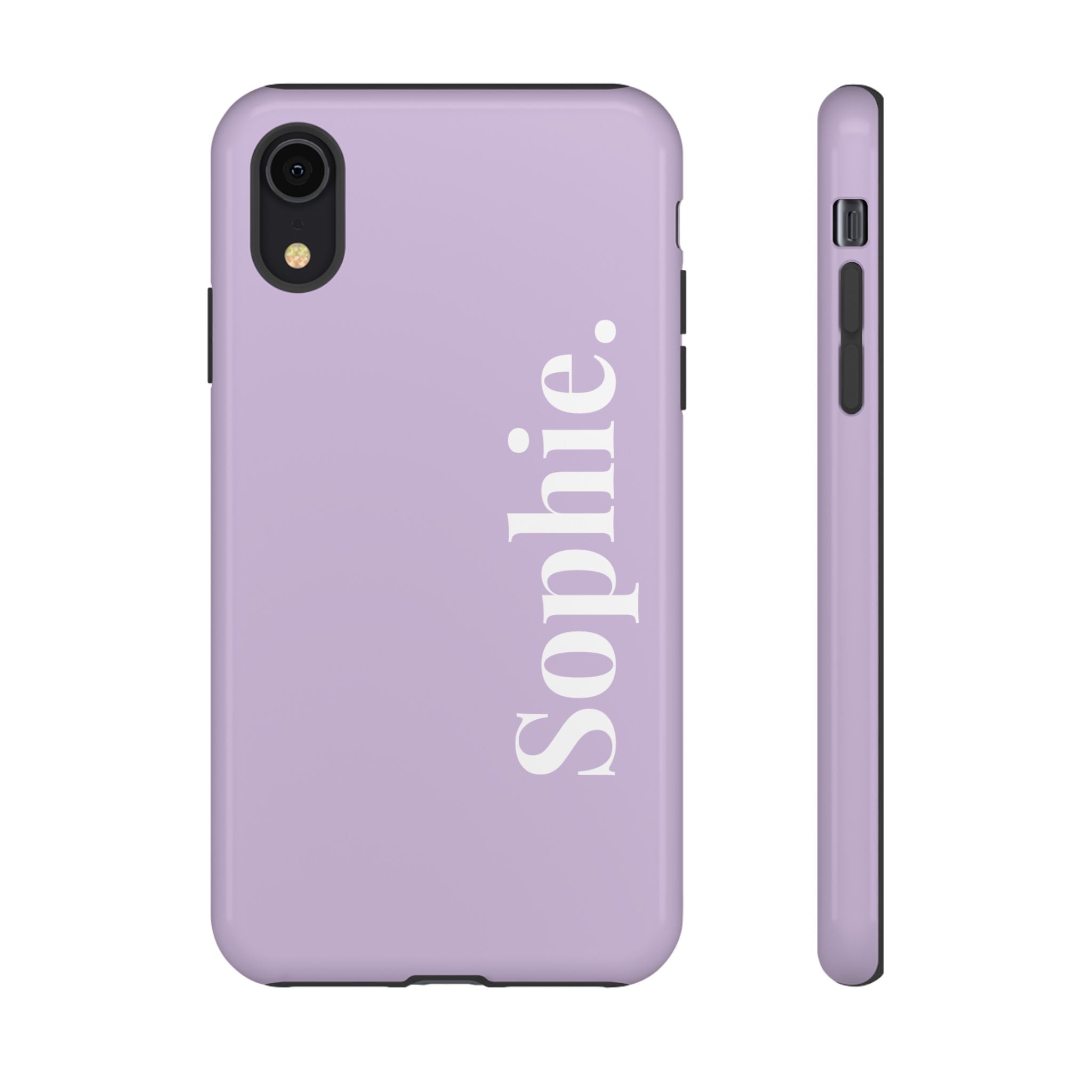 LAVENDEL BOLD NAME – Personalisierte Handyhülle mit Dual-Layer-Schutz
