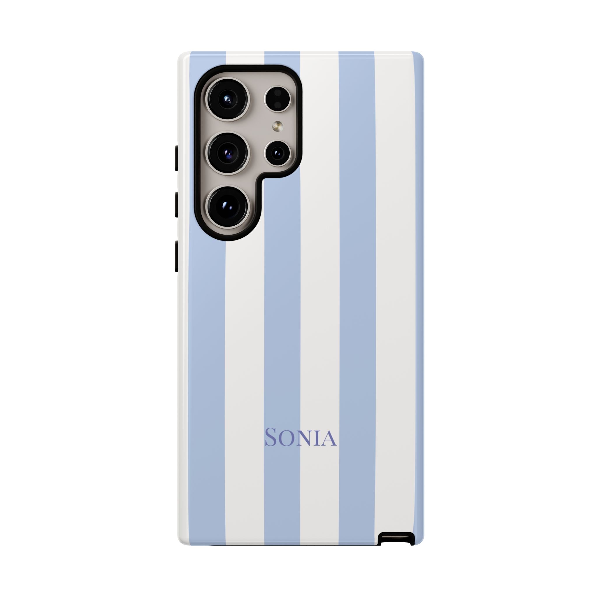 LIGHT BLUE STRIPES – Personalisierte Handyhülle mit Dual-Layer-Schutz